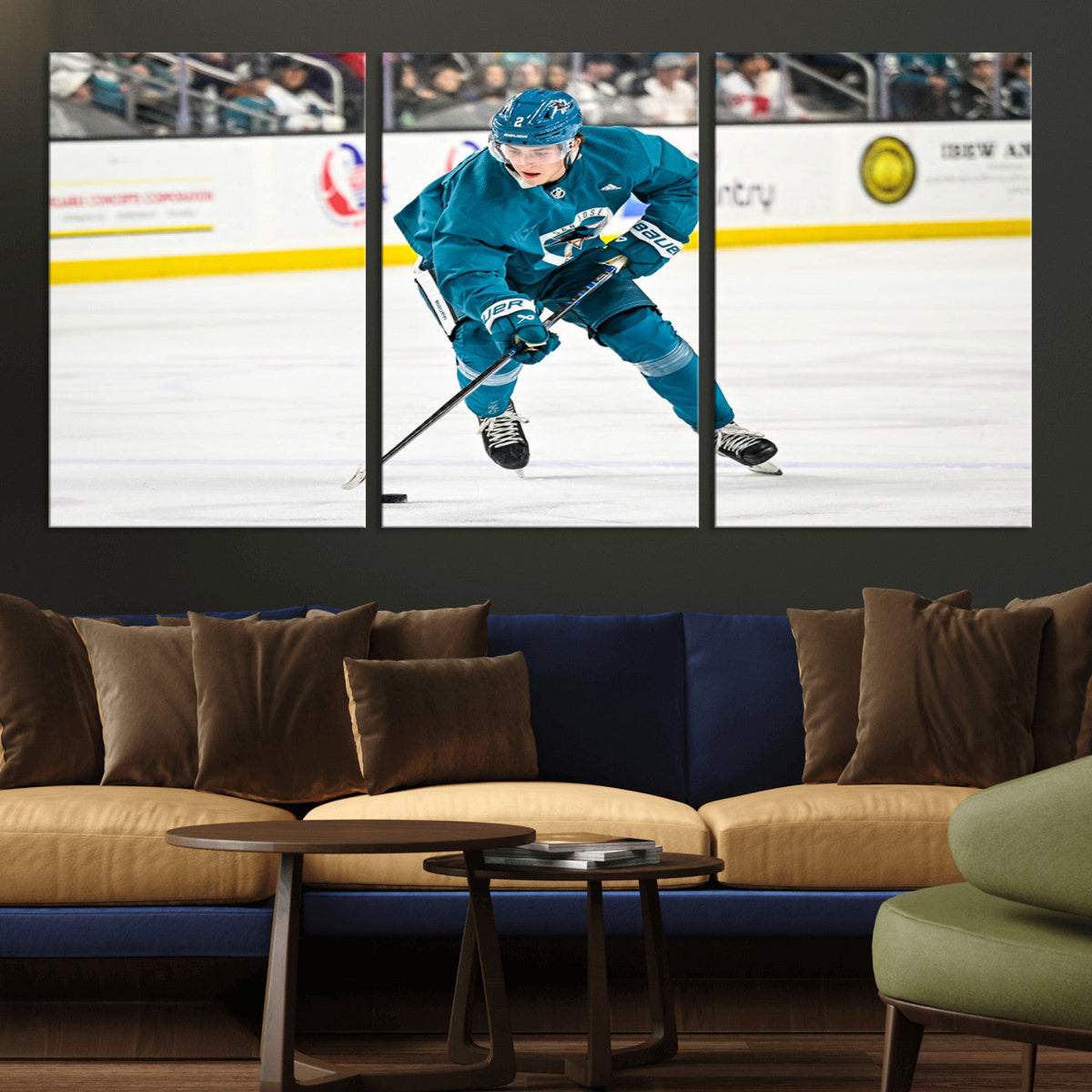 San Jose Sharks Ice Hockey Player Wall Art Canvas Print