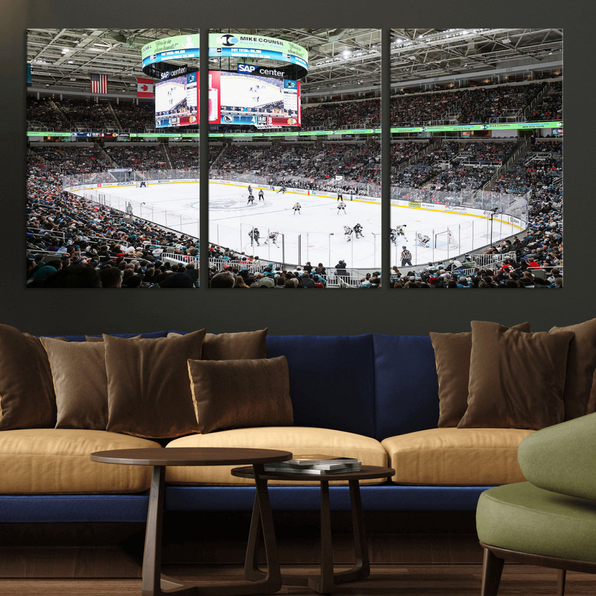 Sharks Arena Blackhawks Sharks Ice Hockey Stadium Wall Art