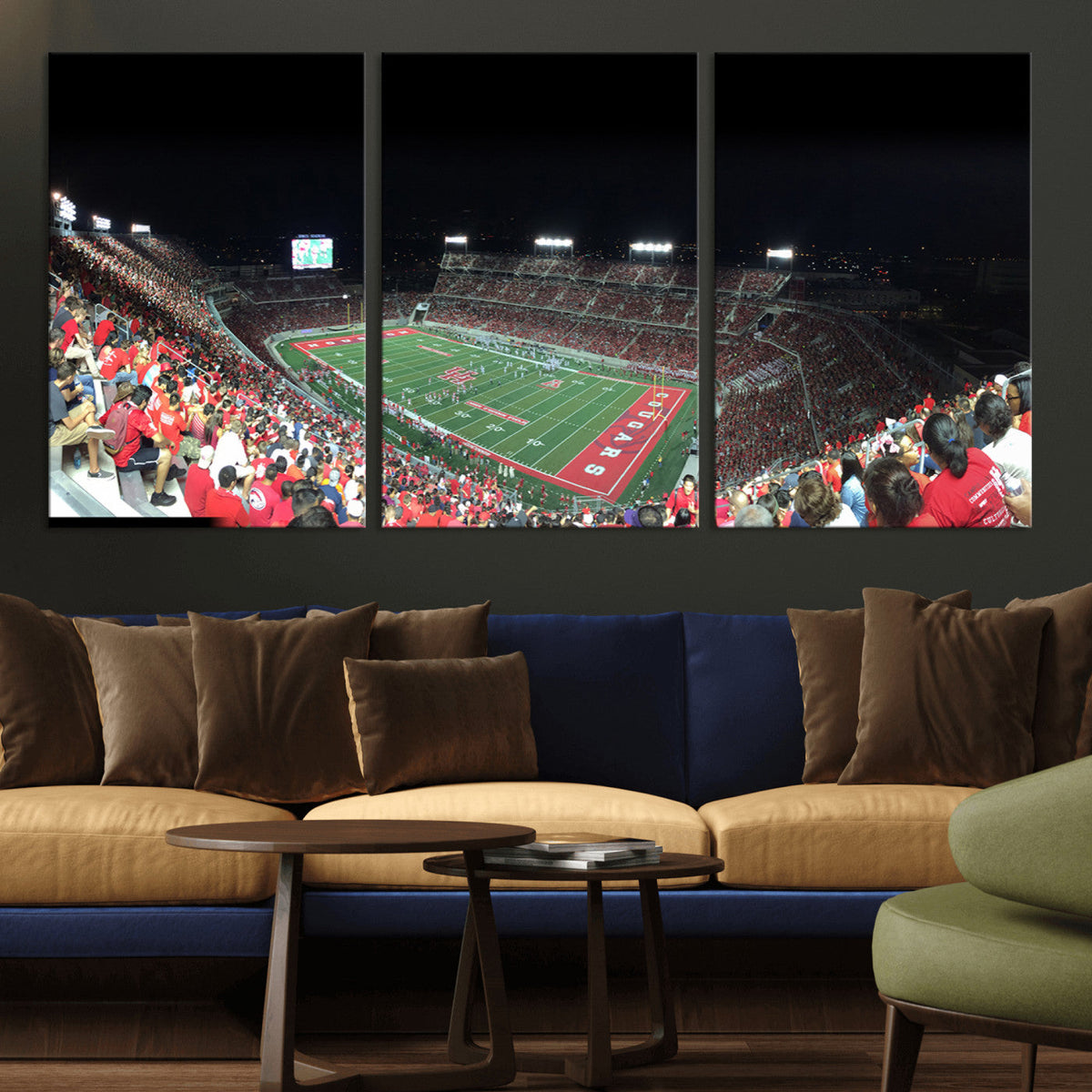 Houston Cougars Football Team Print - Houston TDECU Stadium