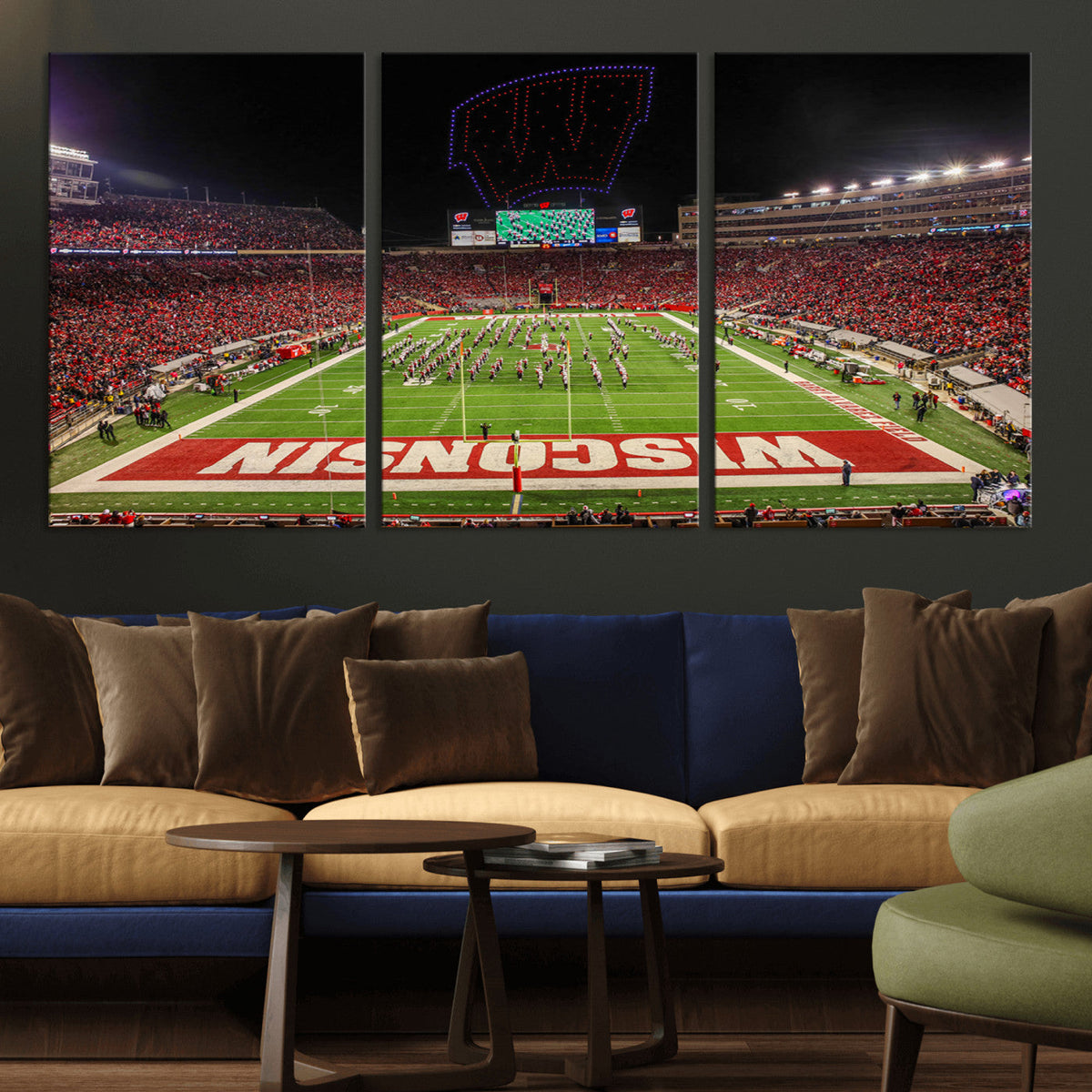 Wisconsin Badgers Football Team Print Canvas- Madison Camp