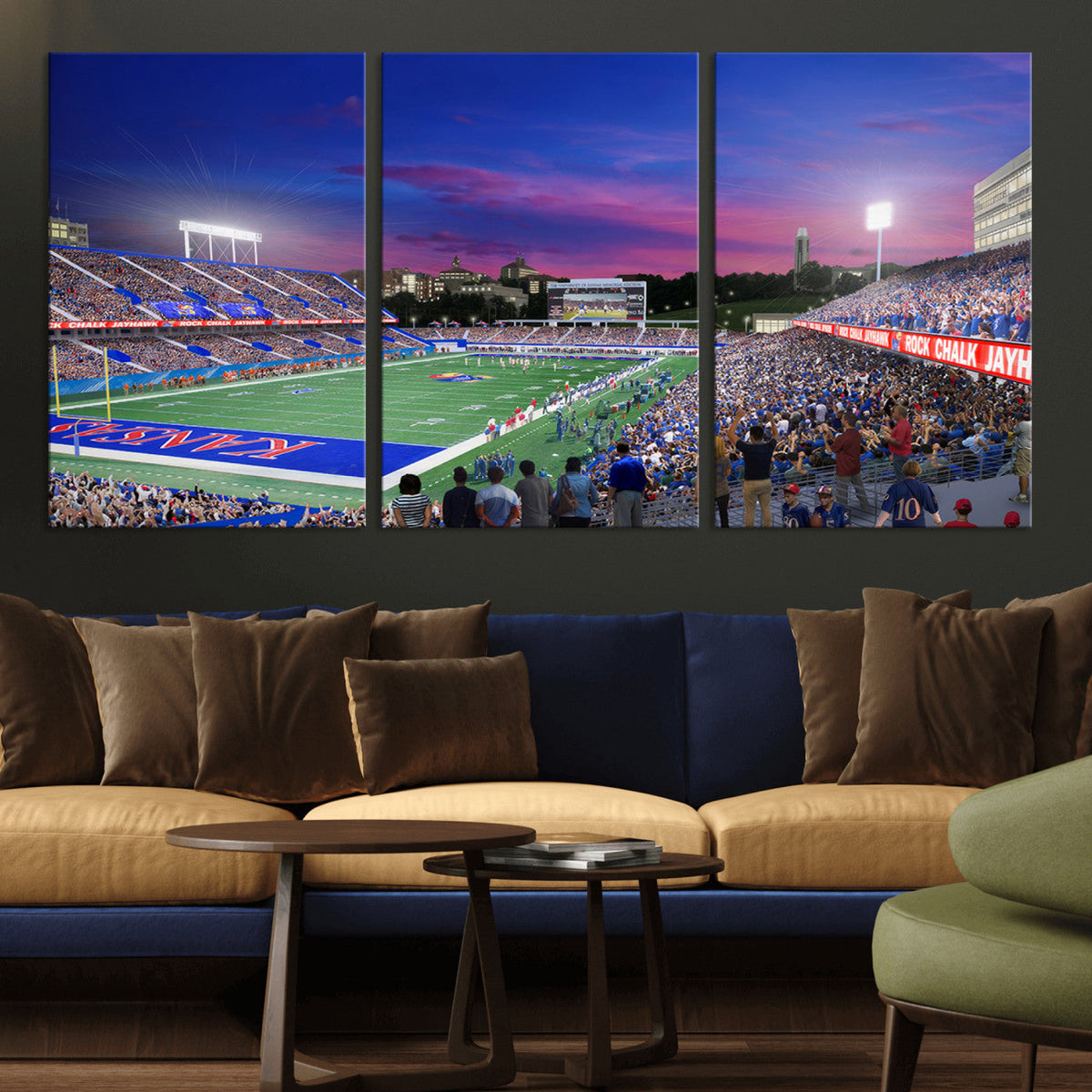 University of Kansas Jayhawks Football Team Print Canvas-