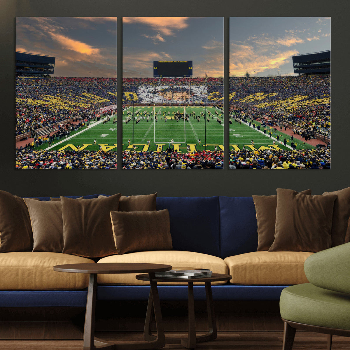 University of Michigan Wolverines Print Canvas, Football
