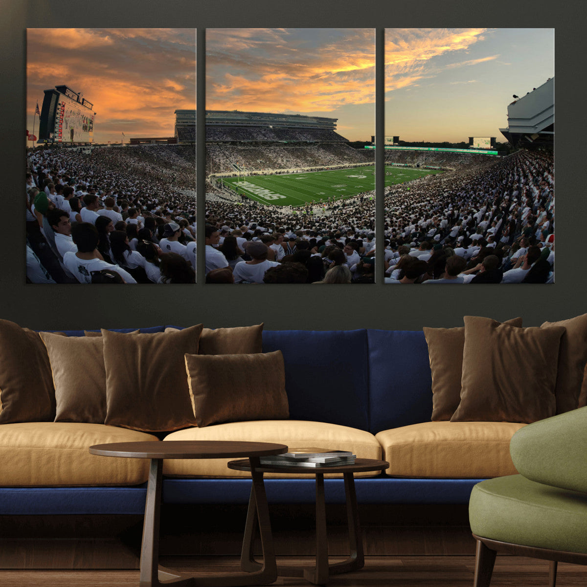 Michigan State Spartans Football Team Print - East Lansing