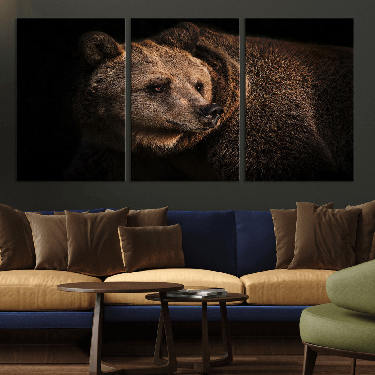 Wild Grizzly 399 Bear Canvas Wall Art Print, Bear Animal