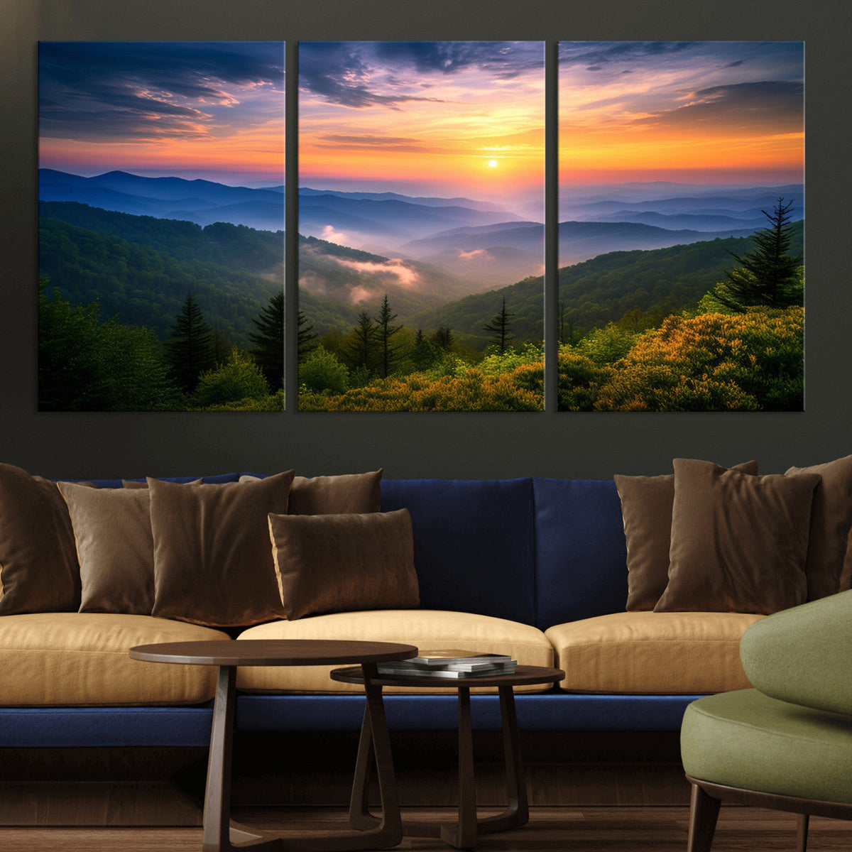 Majestic Mountain Sunrise Print | Landscape Wall Art |