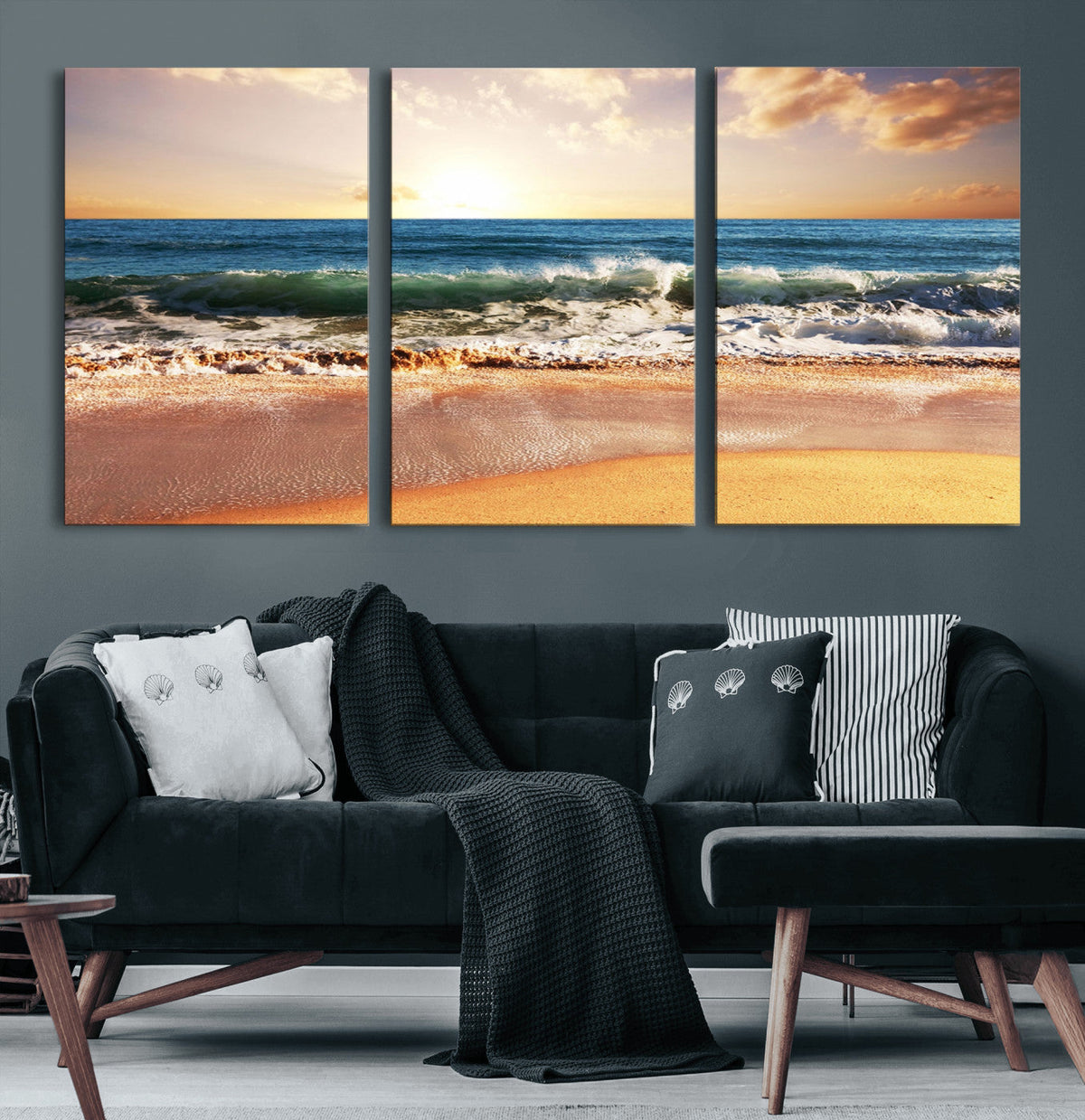Serene Beach Path Canvas Art, Giclee Canvas Print with
