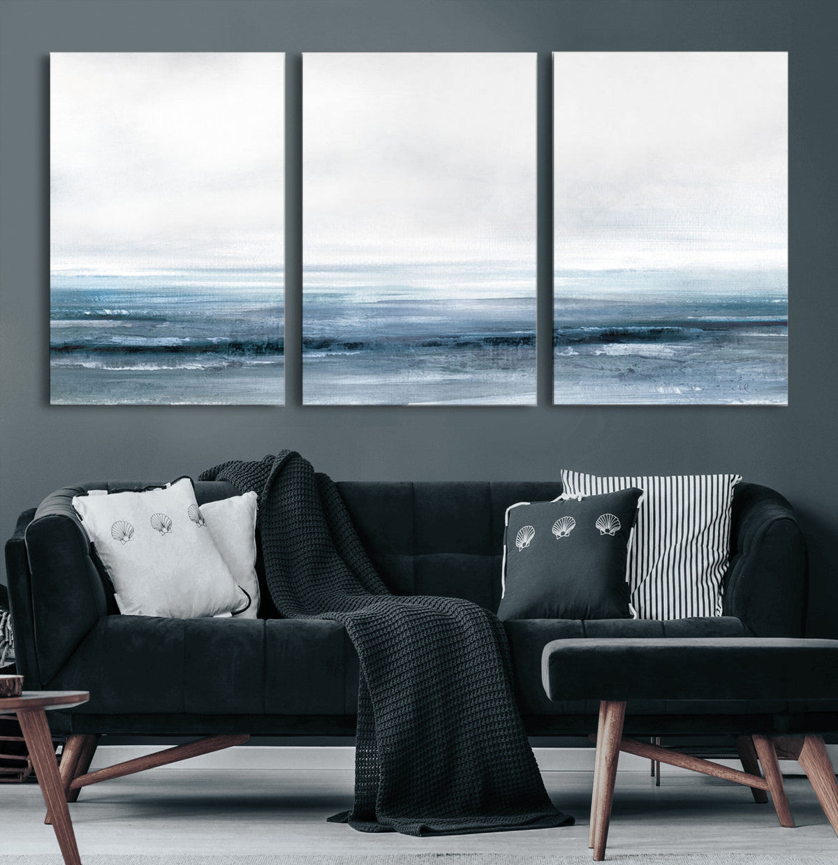 Blue Ocean Abstract Artwork Wall Art Canvas Print
