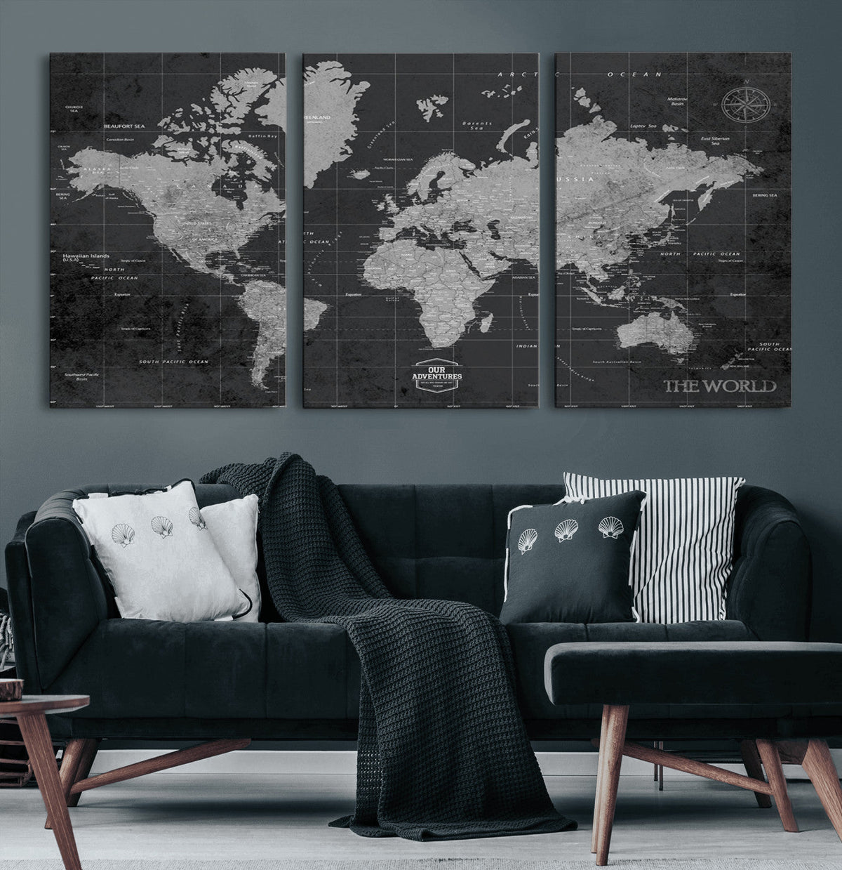 World Map Canvas Print – Detailed Map of the World Wall Art