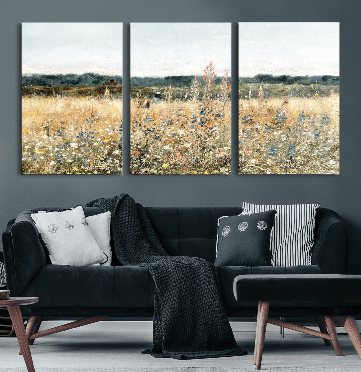 Wildflower Field Wall Art Canvas | Nature-Inspired Landscape