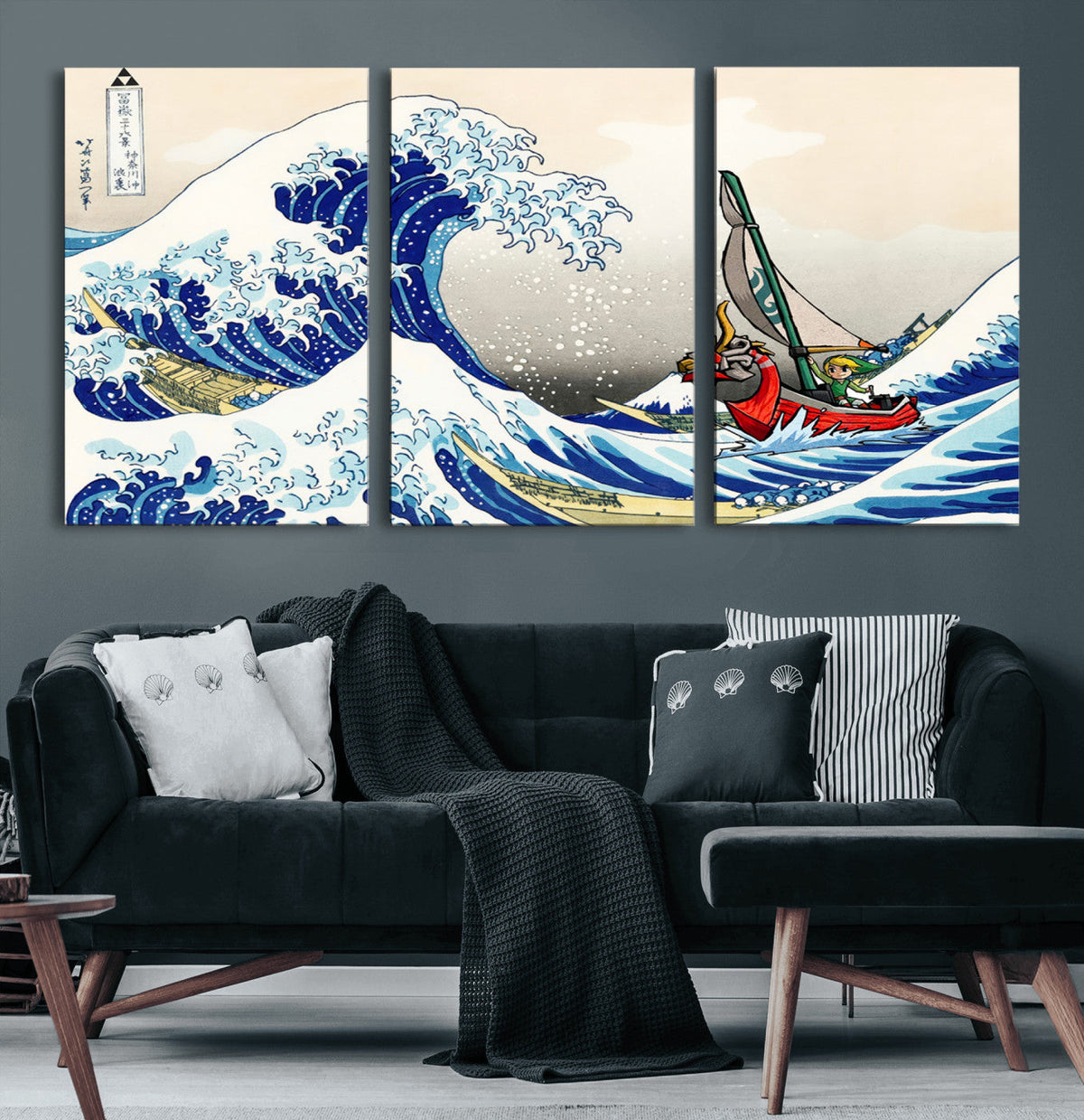 Katsushika Hokusai Kanagawa Giant Wave Wall Art Canvas Print