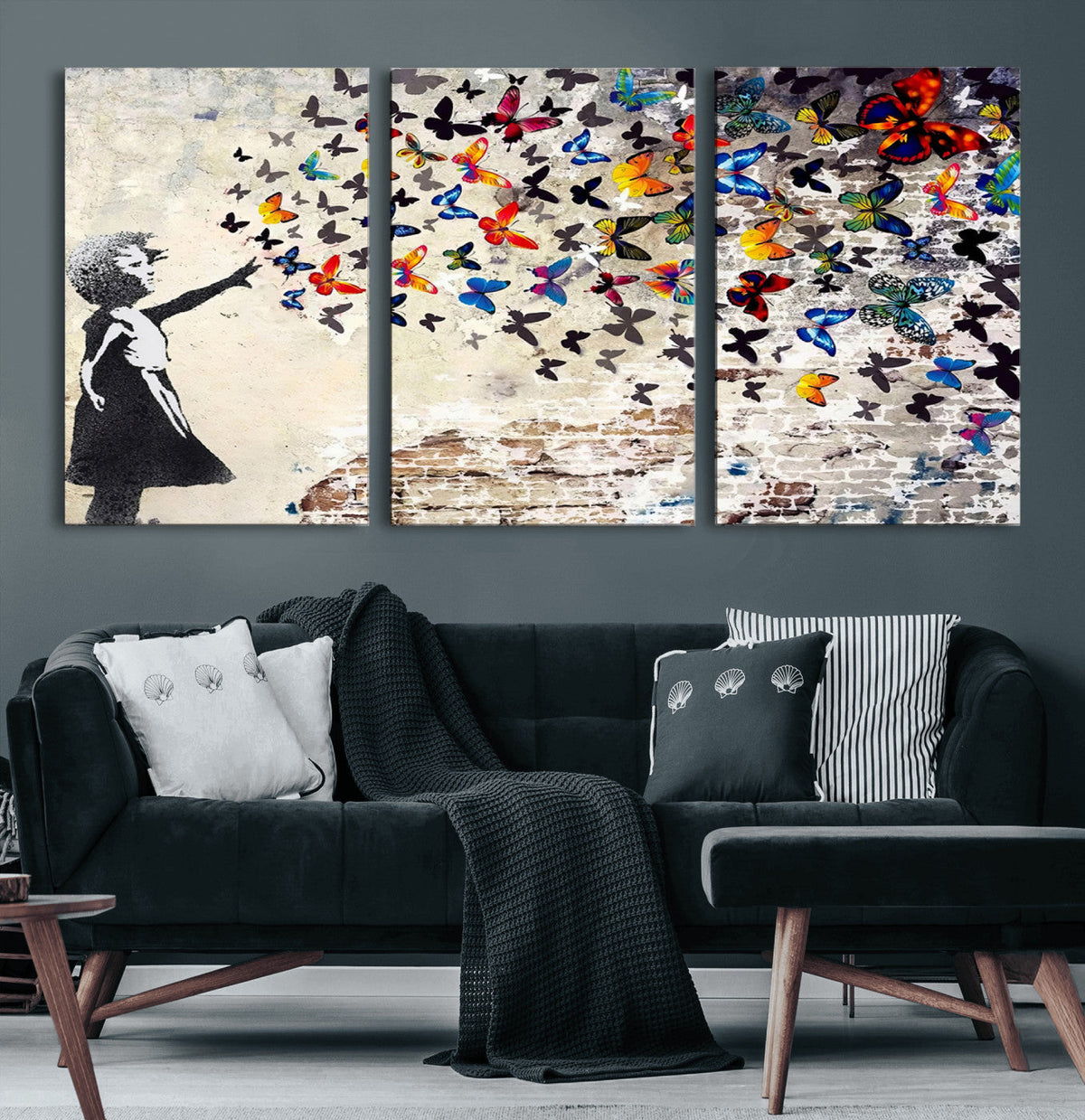 Banksy Graffiti Wall Art Canvas Print: Girl Releasing