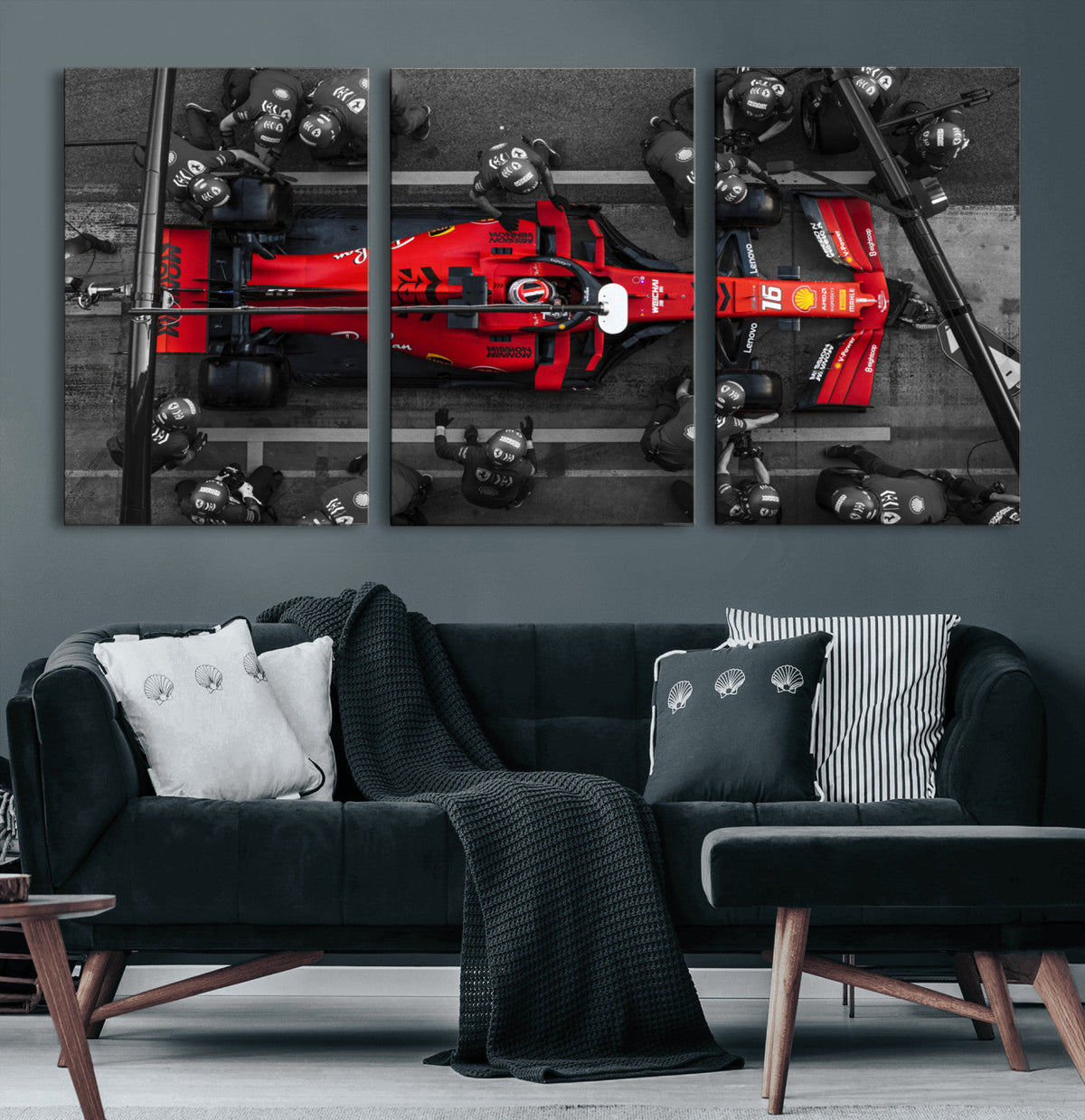 Ferrari Pit Stop Canvas Wall Art – Precision and Speed