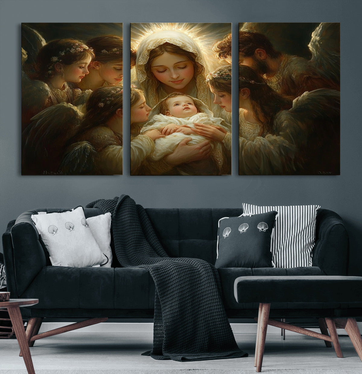 Mary Jesus Canvas Wall Art Print - Madonna and Child with