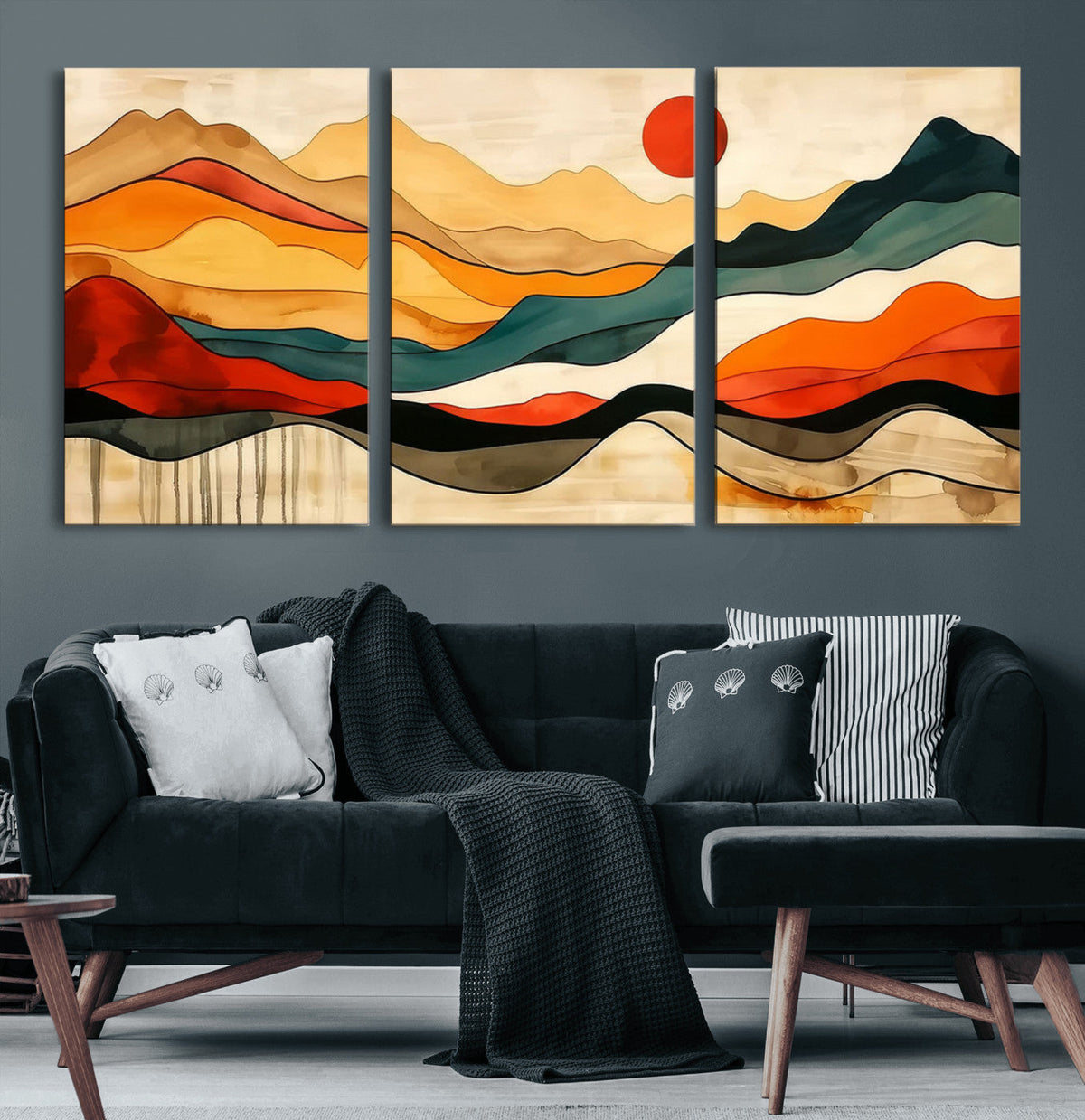Mid Century Wall Art Print - Abstract Woodland Print -