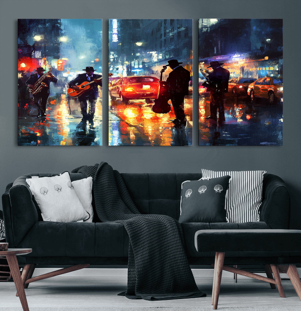 African American Jazz Canvas Wall Art Print – Abstract Music