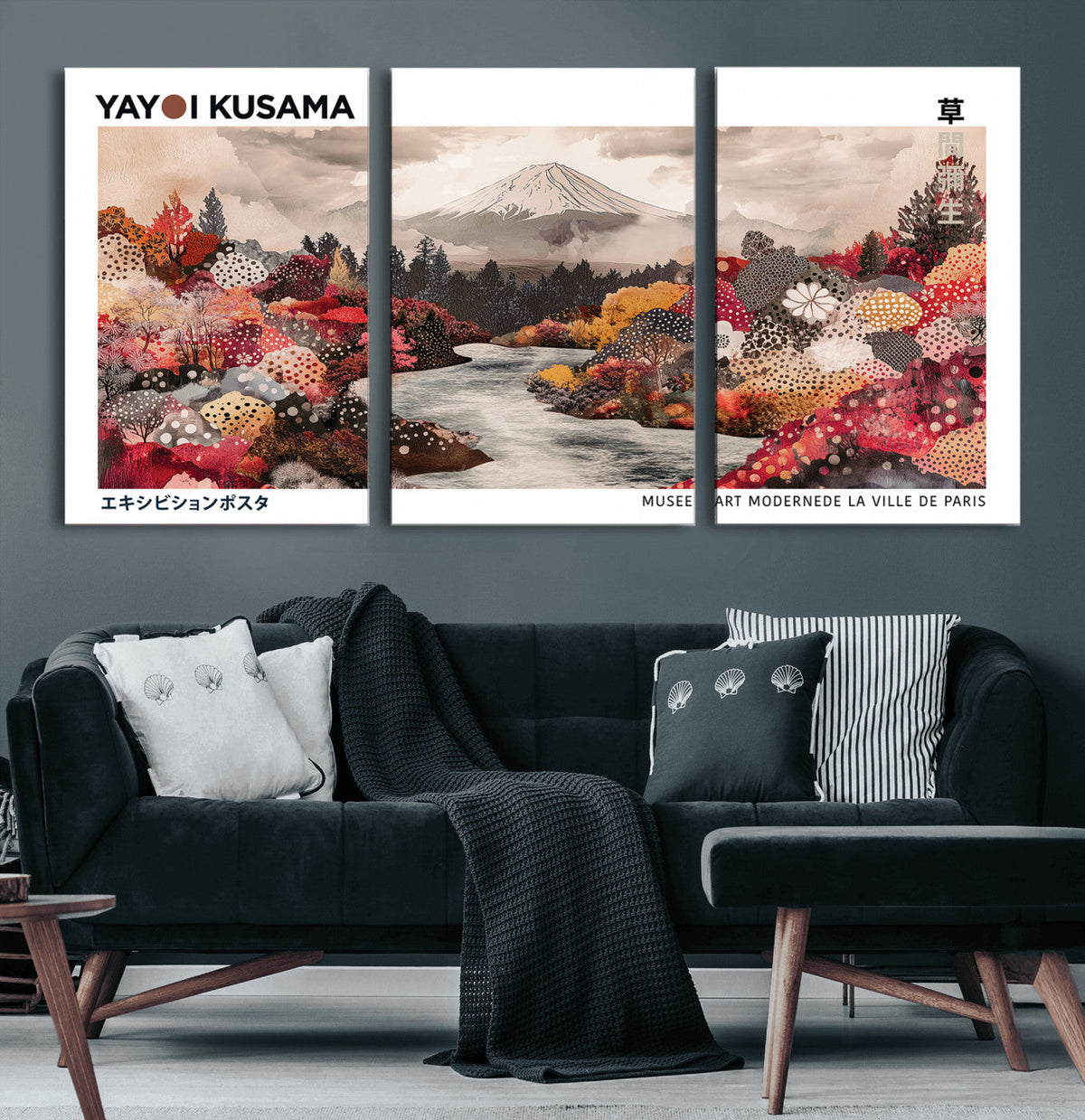 Yayoi Kusama Wall Art Canvas Print – Framed Large Abstract