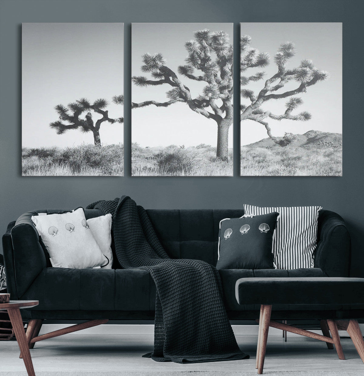 Joshua Tree Wall Art Canvas Print – Framed Black White