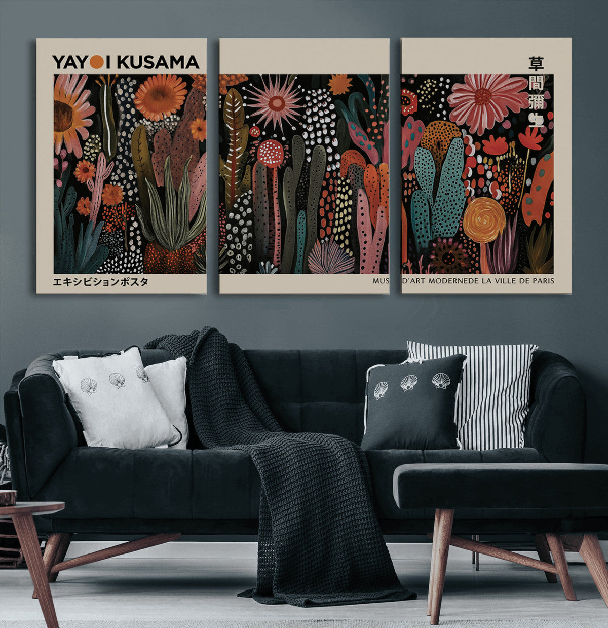 Modern Japanese Wall Art Canvas Print – Framed Abstract