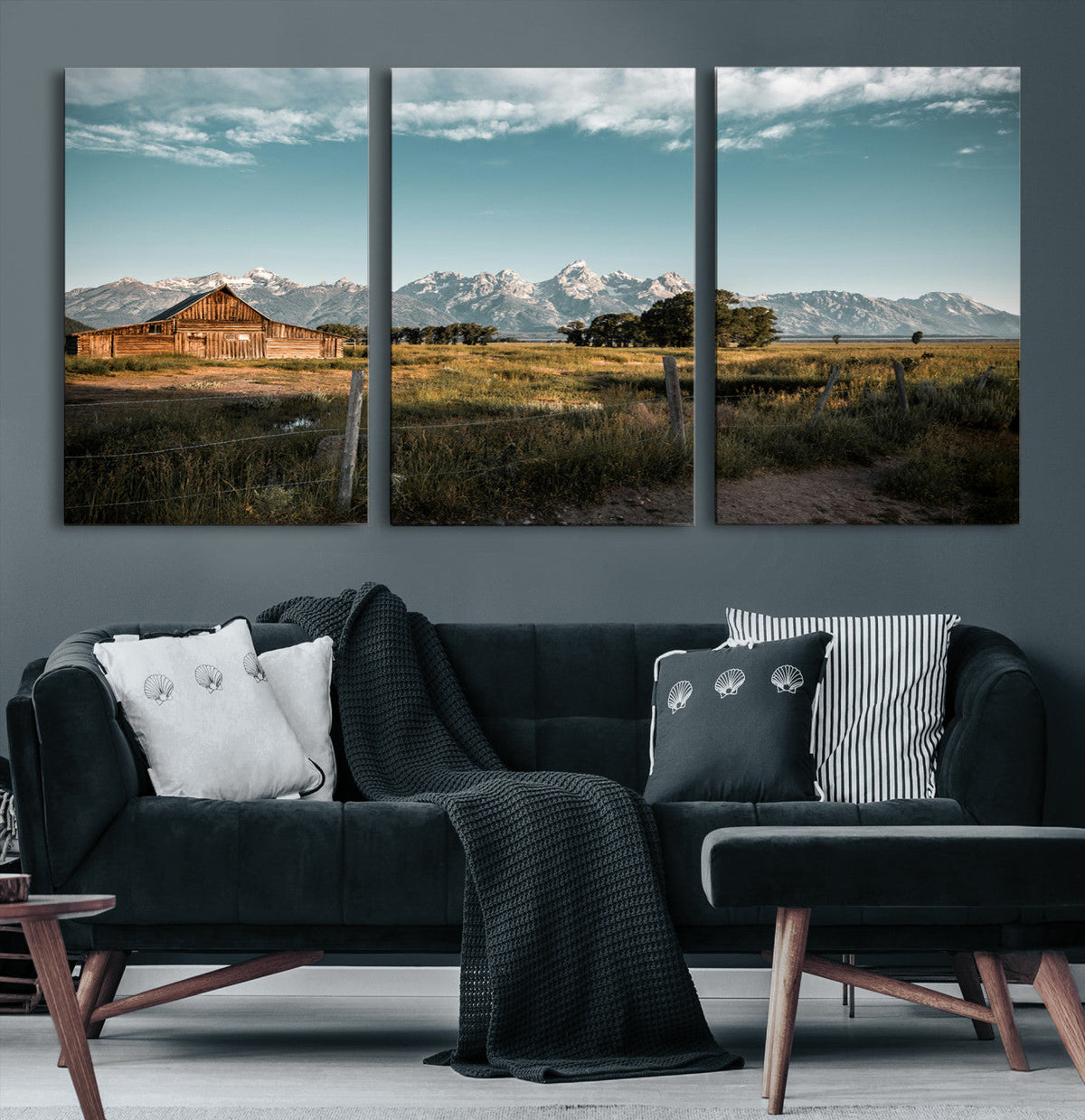 Rustic Farmhouse Wall Art Canvas Print – Teton Range Mormon