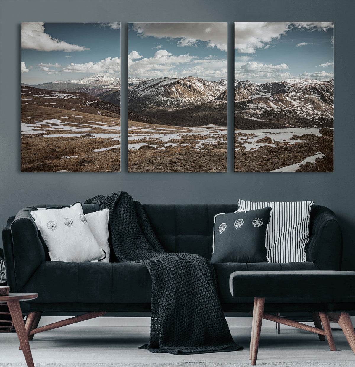 Mountain Landscape Wall Art Canvas Print – Framed Snowy