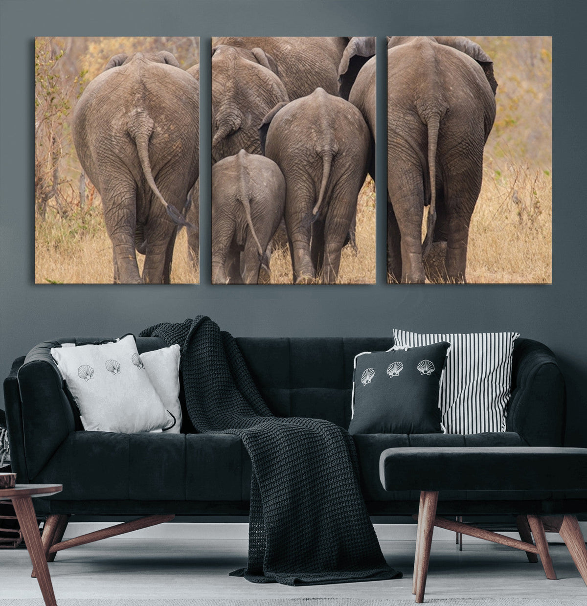 Wild Elephant Wall Art Canvas Print