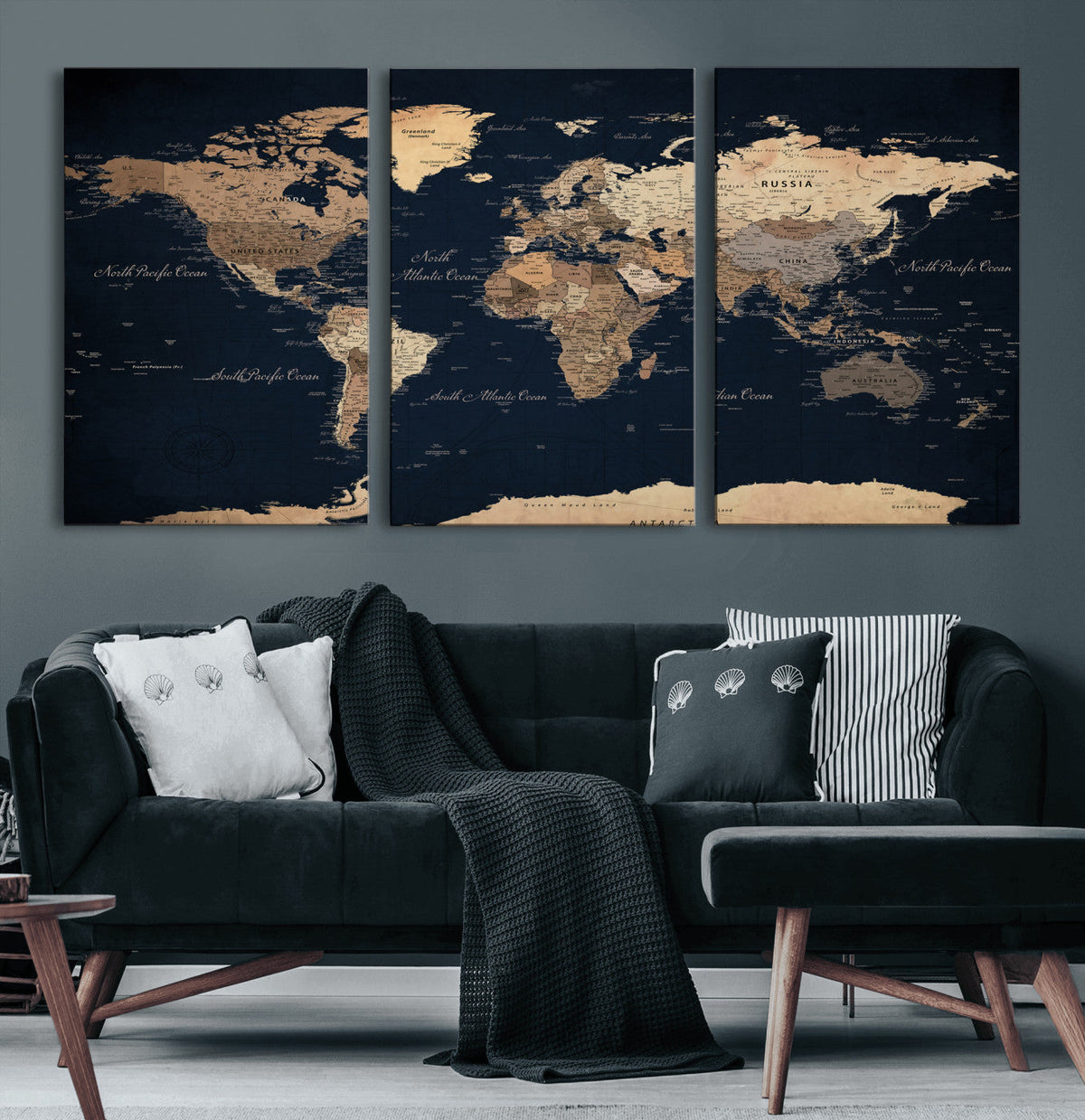 World Map Canvas Print – Detailed Map of the World Wall Art