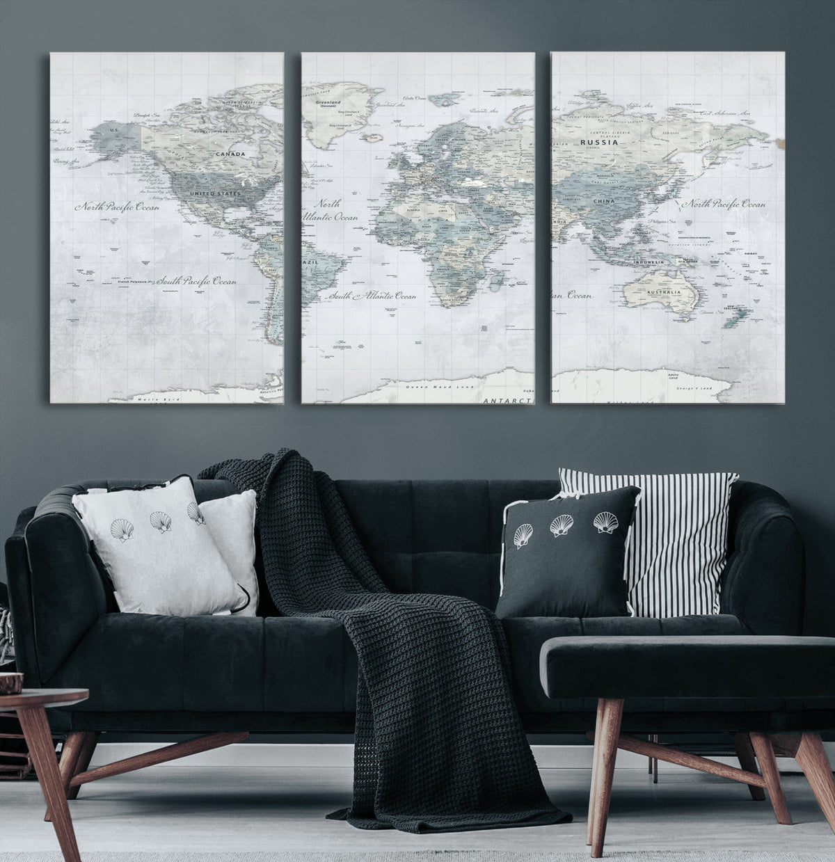 World Map Canvas Print – Detailed Map of the World Wall Art
