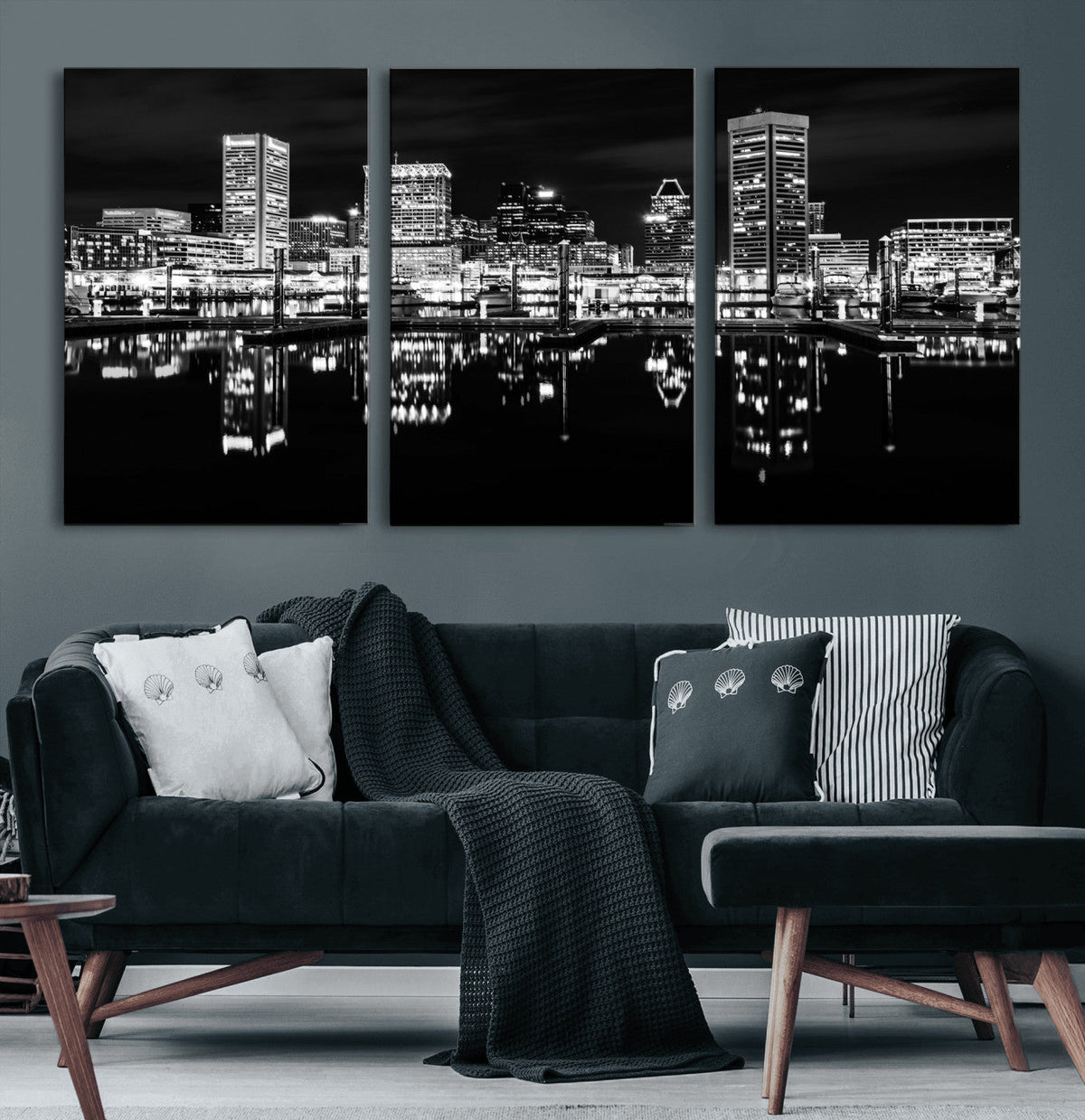Baltimore Skyline Wall Art Canvas Print, Baltimore Downtown