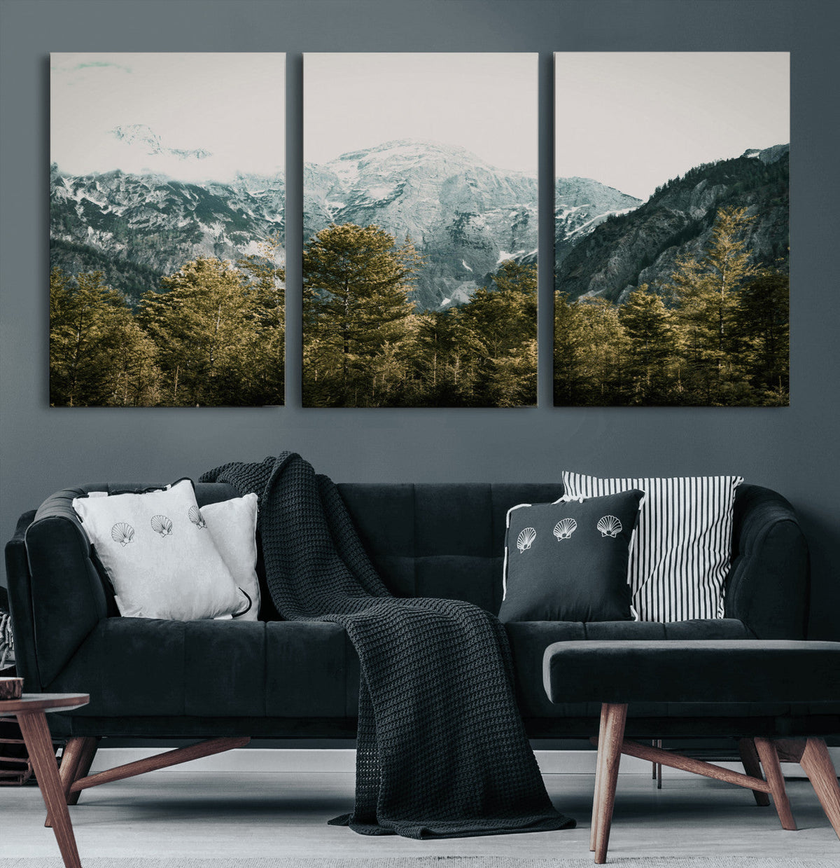 Mountain Forest Wall Art Canvas Print, Alpine Landscape