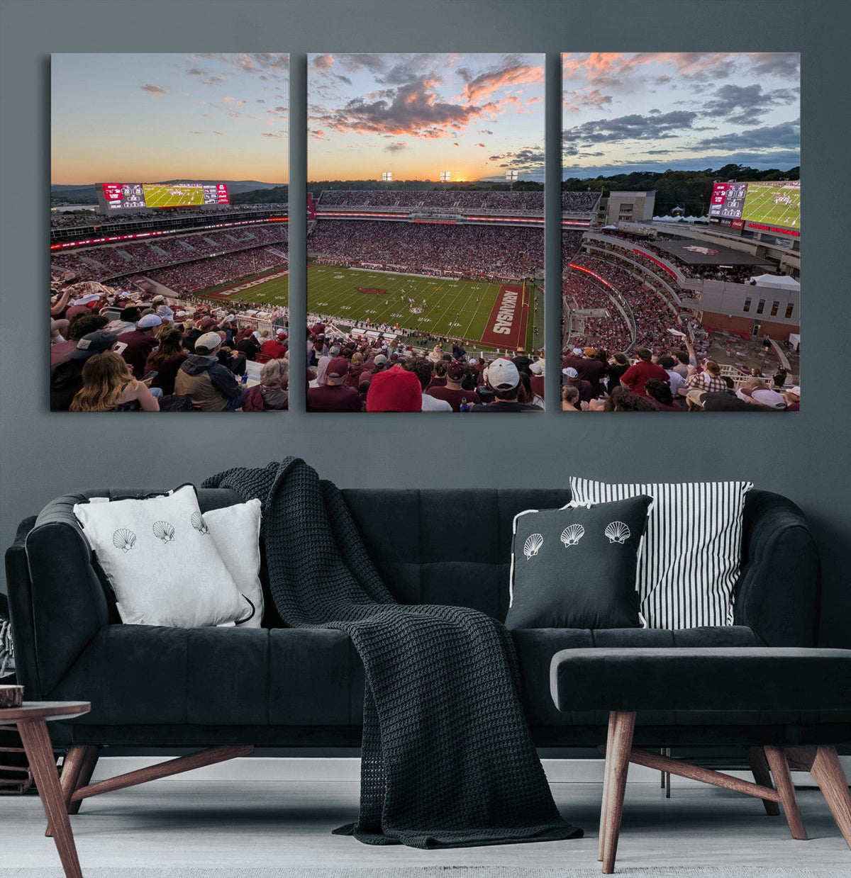 Donald W. Reynolds Razorback Stadium Wall Art Canvas Print –