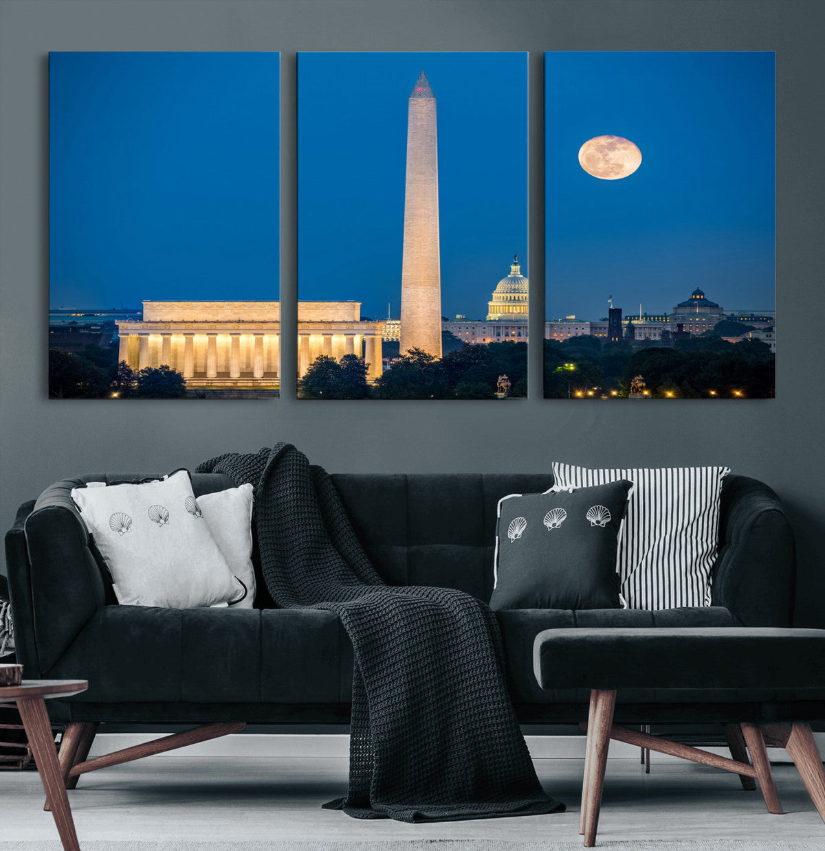 Washington DC Skyline Wall Art Canvas Print – Lincoln