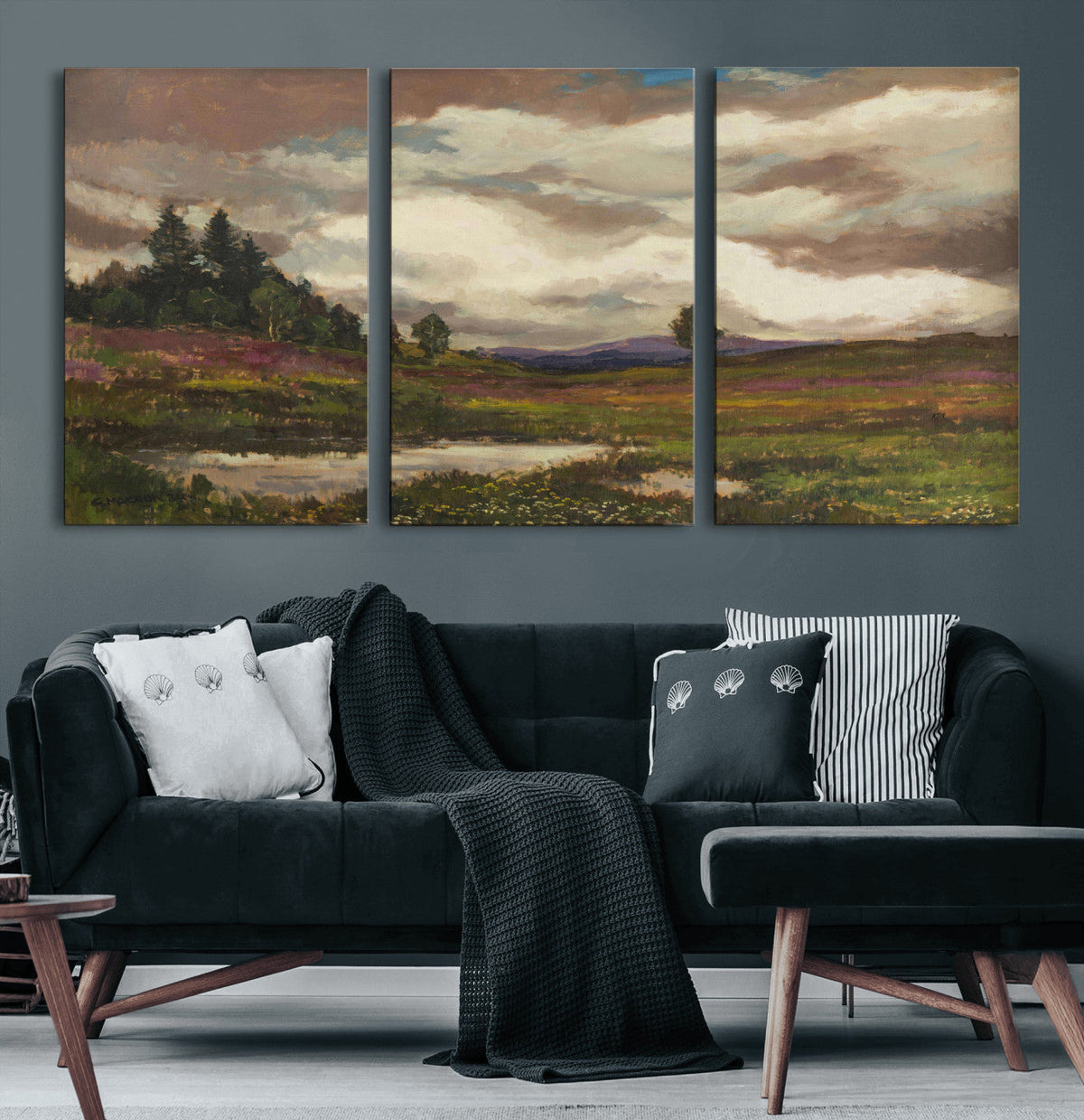 Gustav Macoun Heathland Canvas Print, Czech Landscape Oil