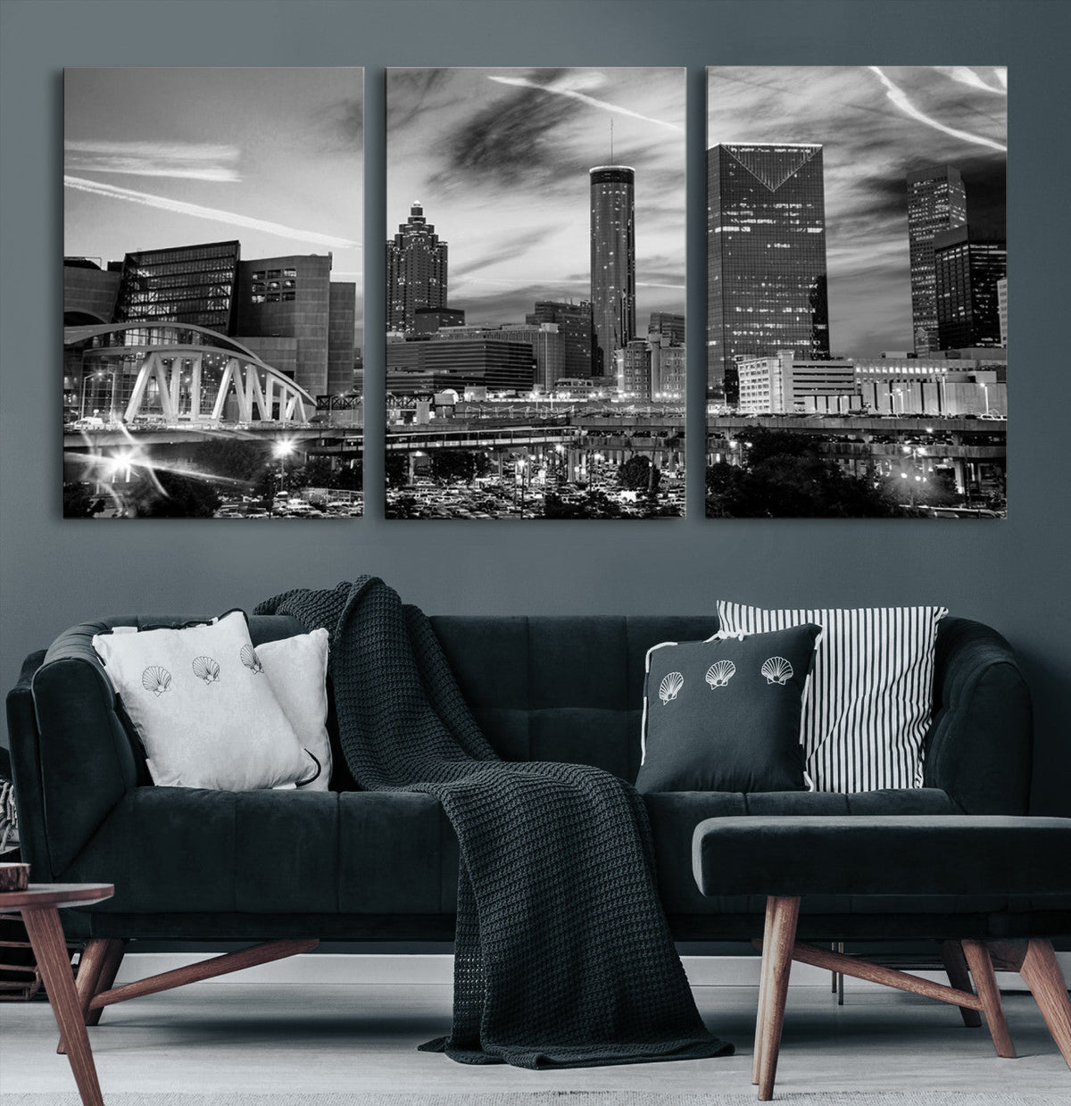 Black and White Atlanta Wall Art Canvas Print
