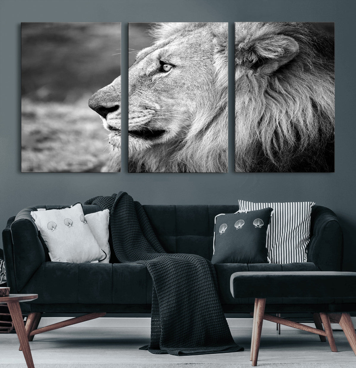 African Lion Wall Art Canvas Print – Majestic Wildlife