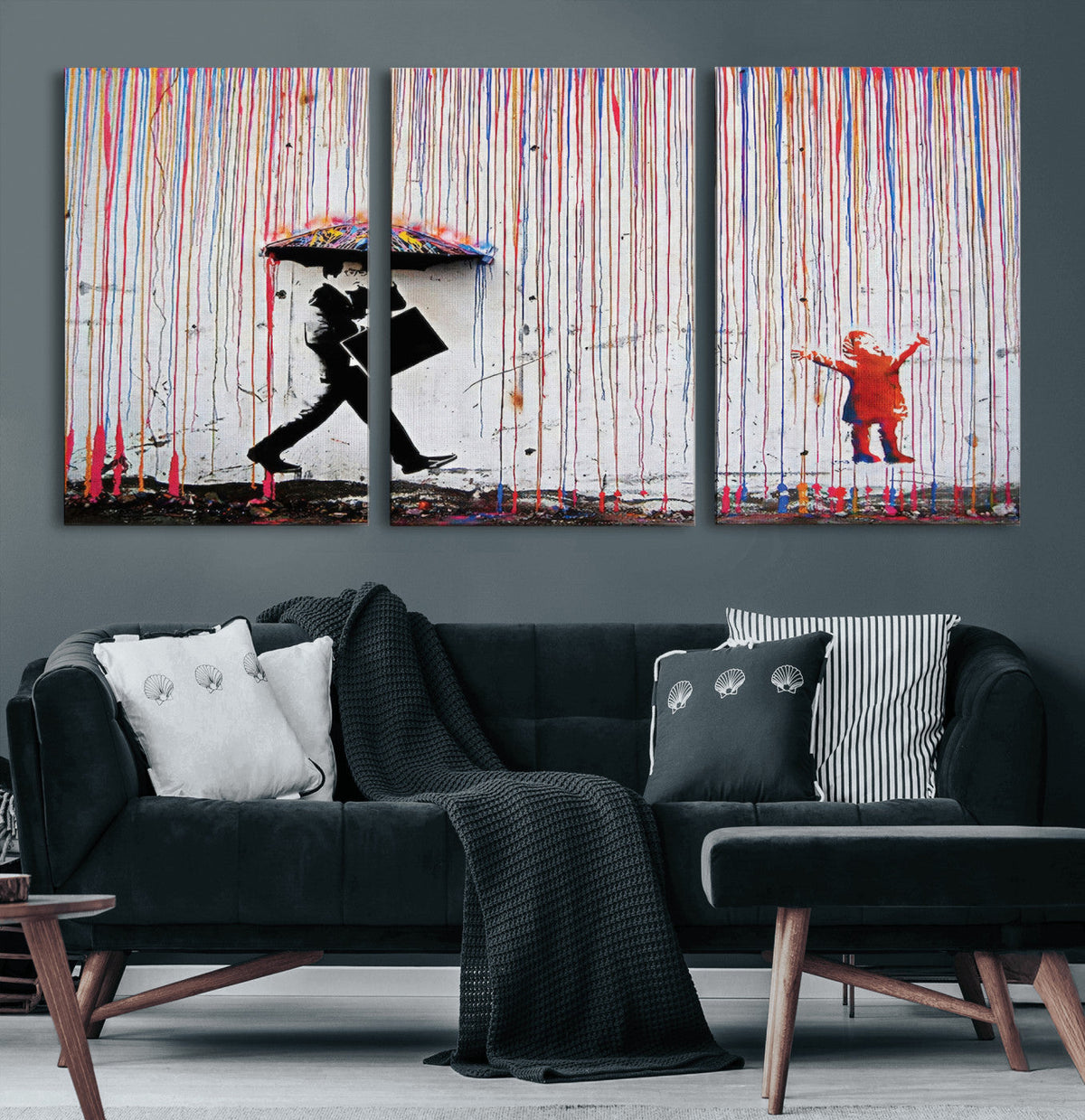 Banksy Wall Art Canvas Print, Framed Graffiti Art Picture
