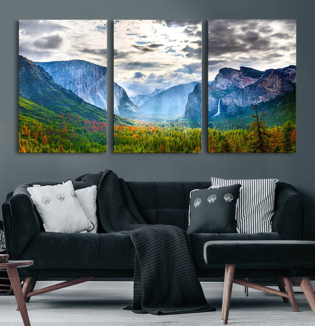 Yosemite Park Half Dome 3 Panel Canvas Print | Large Giclée