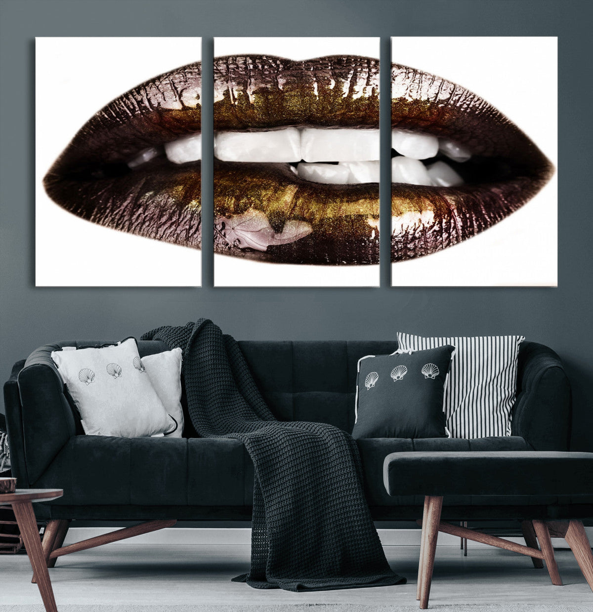 Close Up Lips Wall Art Canvas Print