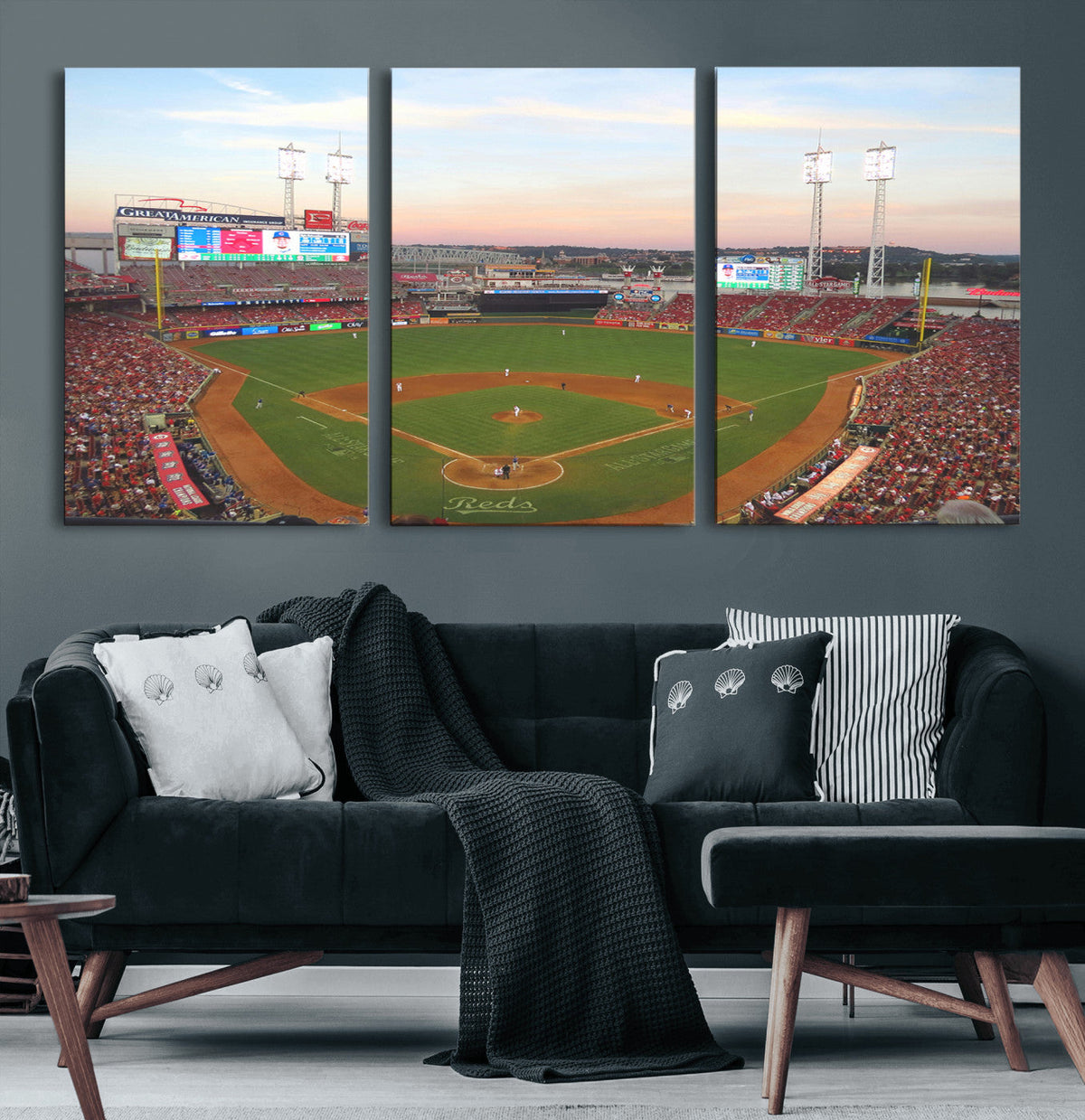Cincinnati Reds Baseball Print Canvas- Cincinnati