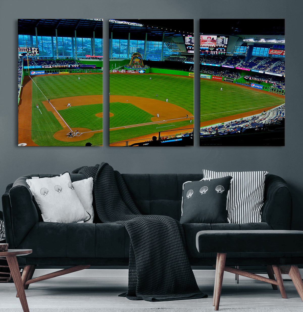 Miami Marlins Baseball Team Print - Miami LoanDepot Park