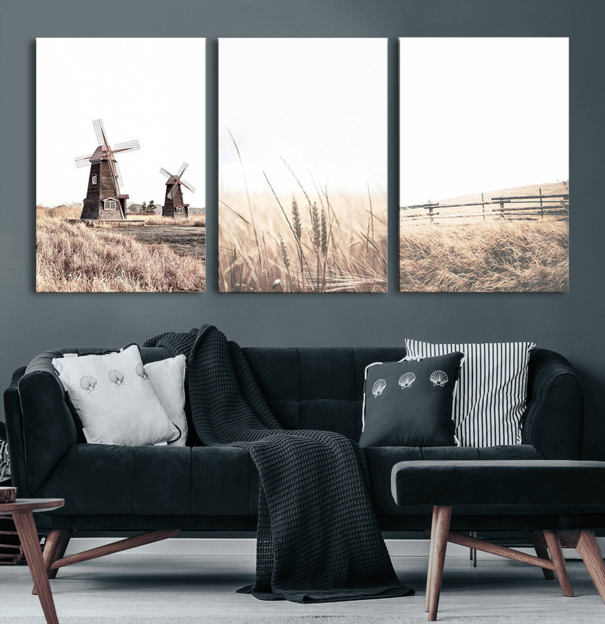 Farm Prints Set, Farmhouse Wall Art Canvas, Country House