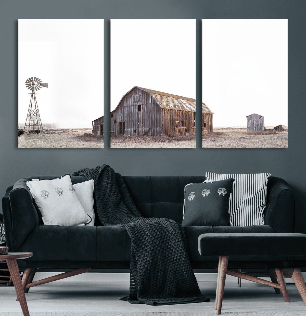 Set of 3 Rustic Farmhouse Wall Art Prints – Country Barn,
