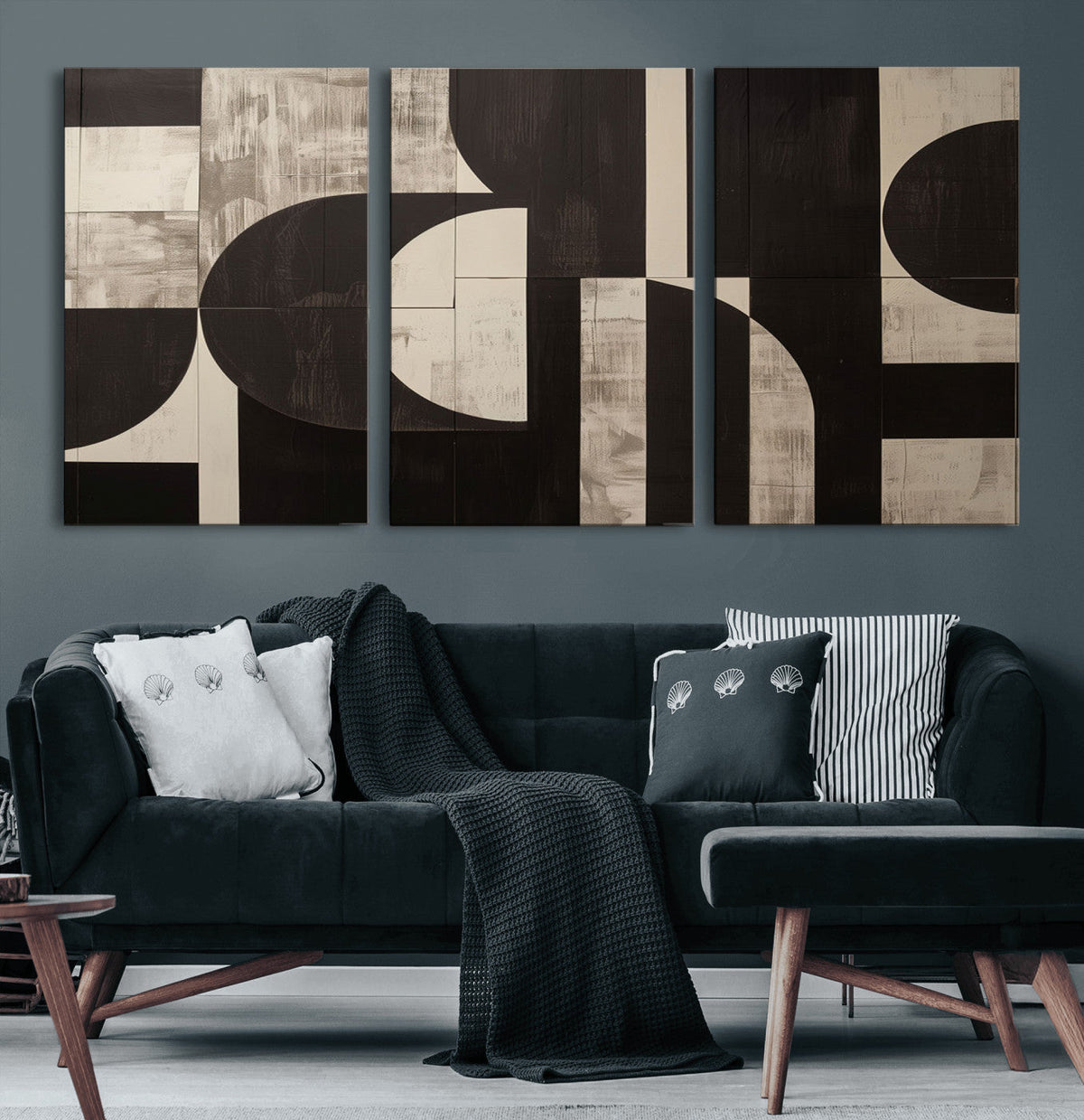 Abstract Brown Wabi Sabi Canvas Print Set – Minimalist