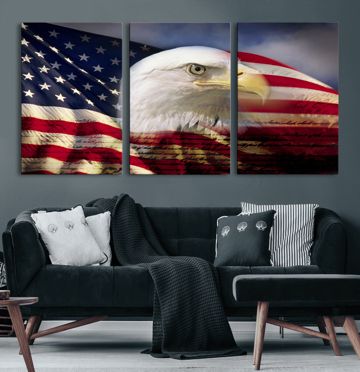 American Flag Eagle Symbol Wall Art, American Flag Eagle