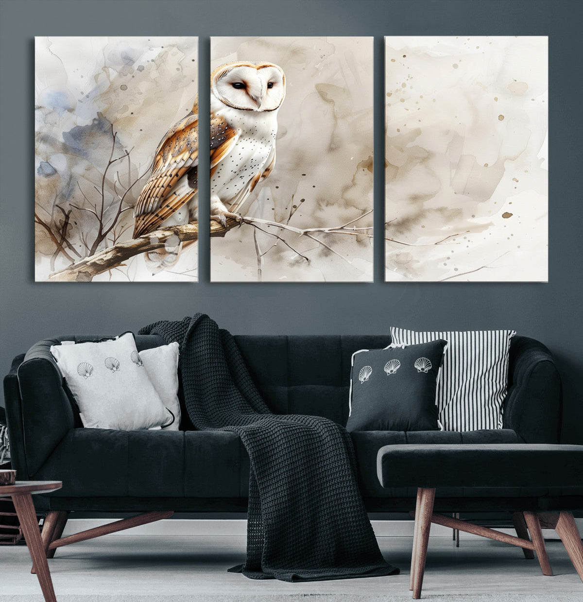 Barn Owl Wall Art | Watercolor Canvas Print | Perfect for