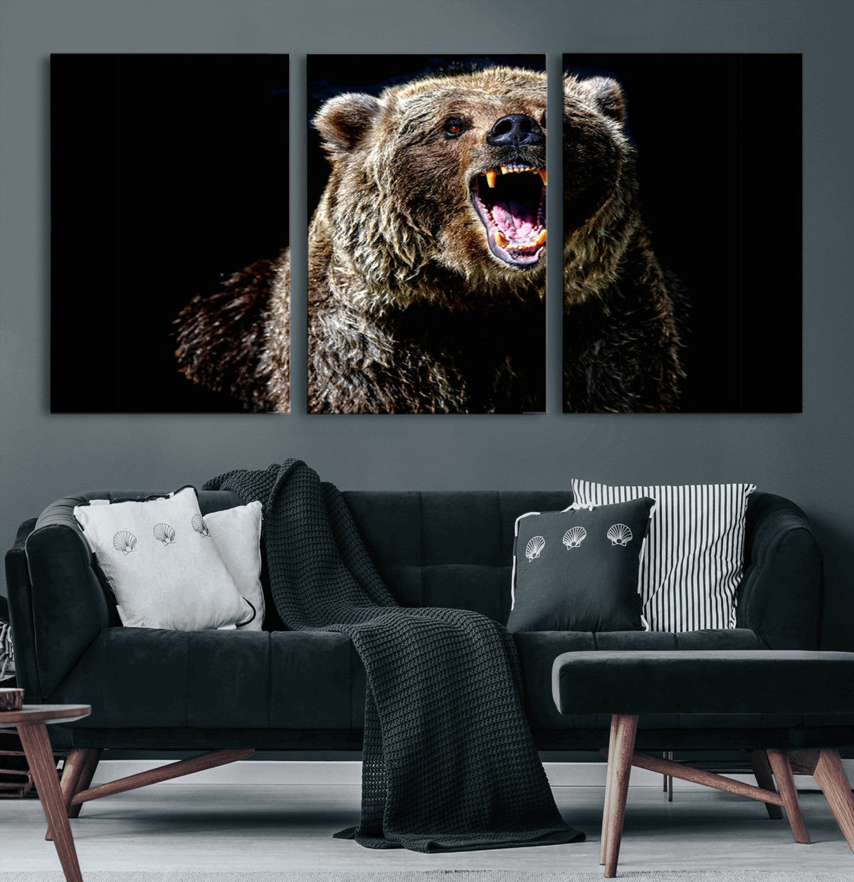 Grizzly Bear Canvas Print | Wildlife Wall Art for Cabin