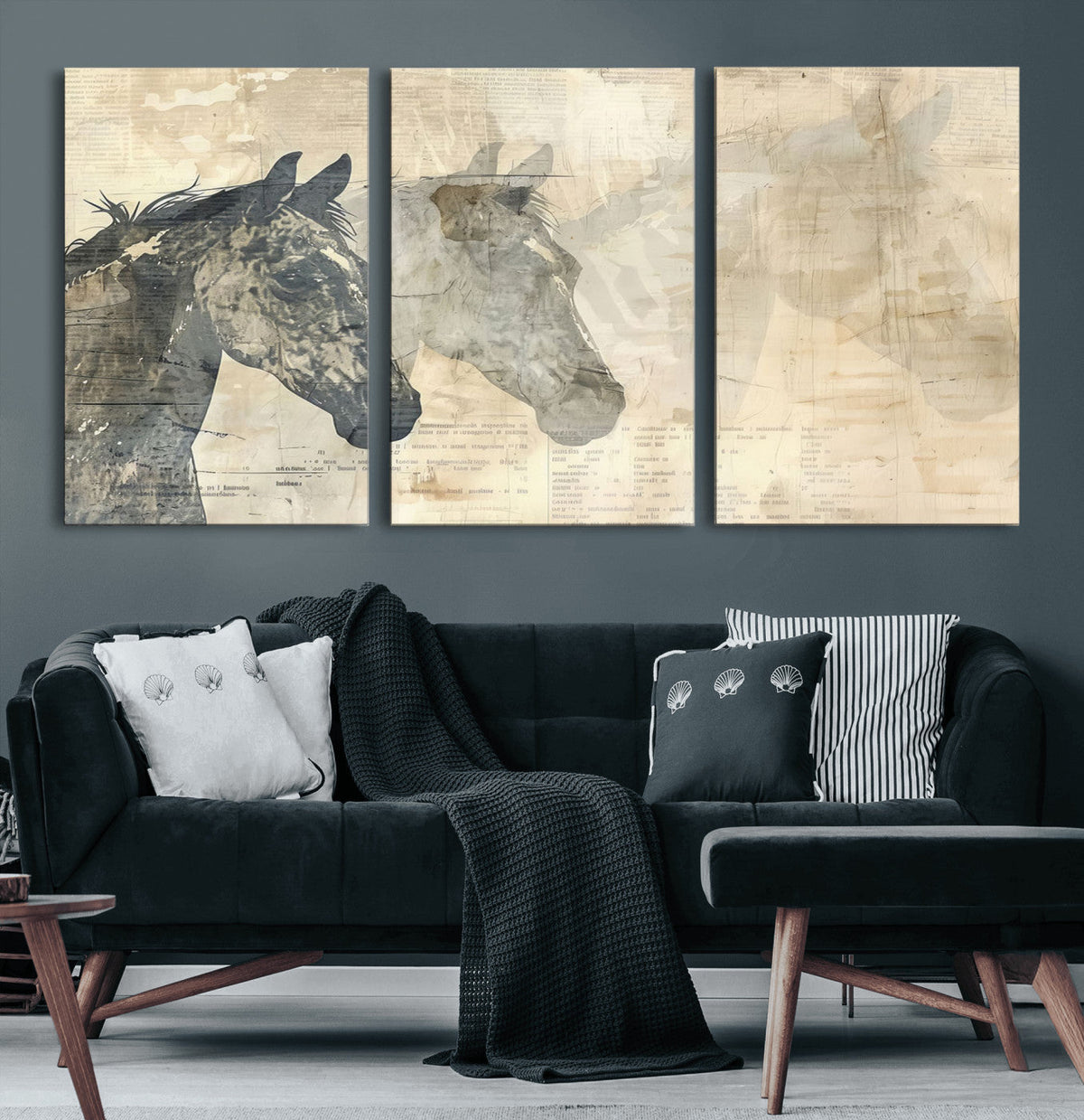 Abstract Horse Canvas Print | Modern Farmhouse Wall Art |