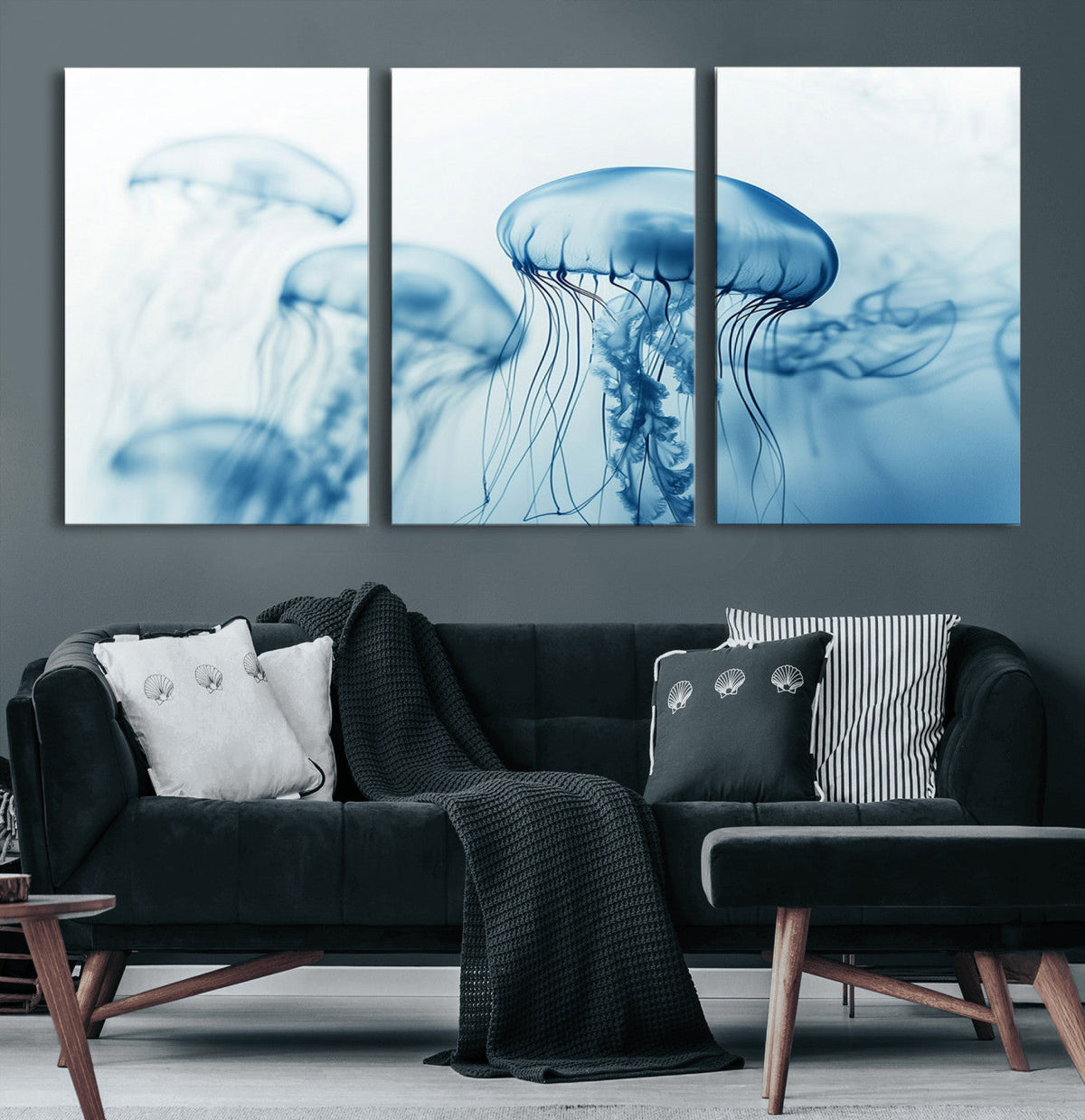 Blue Jellyfish Wall Art Canvas Print