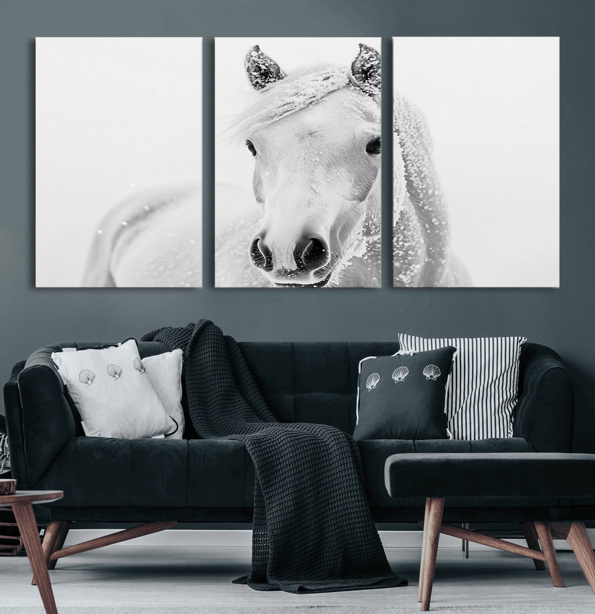 Majestic White Horse Wall Art | Ready to Hang and Framed |