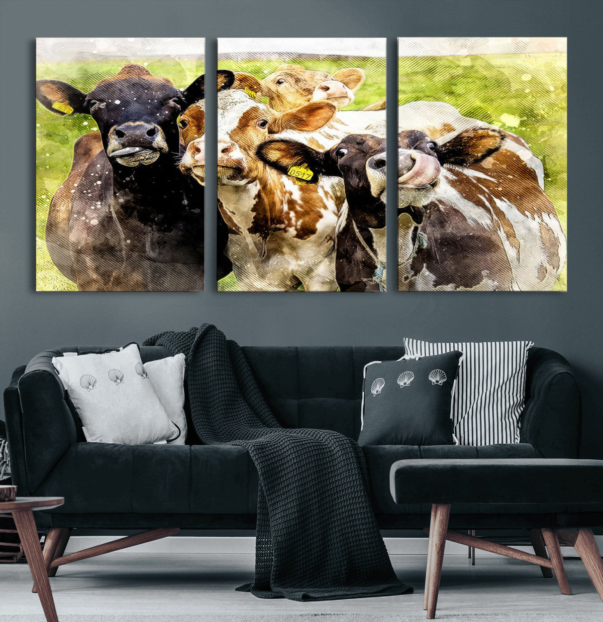 Curious Cows Farmhouse Wall Art | Ready to Hang and Framed