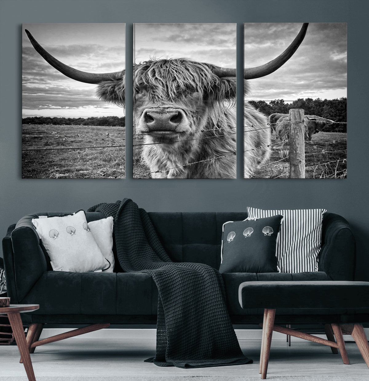 Scottish Highland Cow Wall Art Canvas Print | Ready to Hang